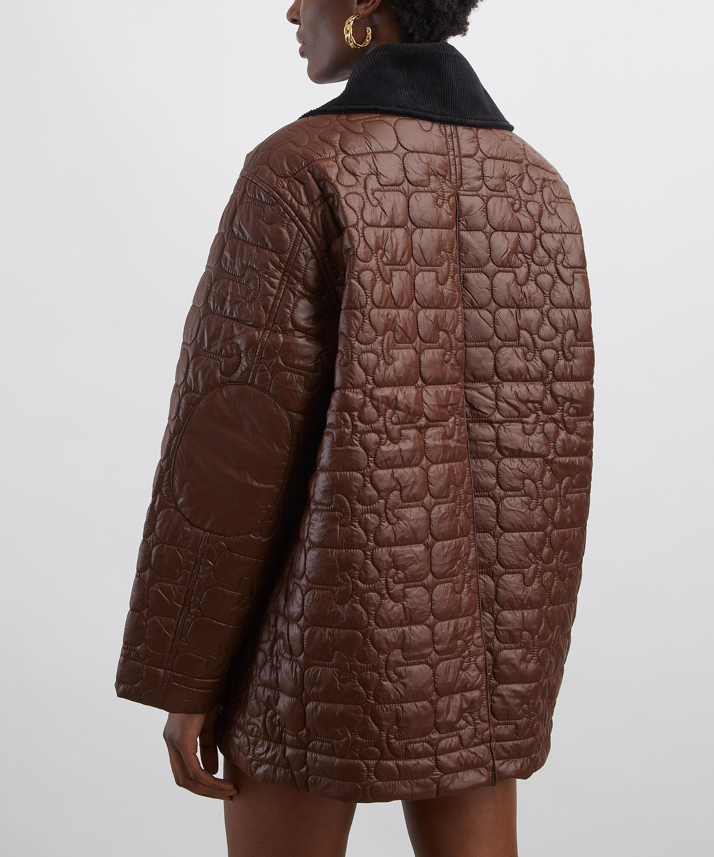 Ganni - Shiny Quilted Midi Jacket image number 3
