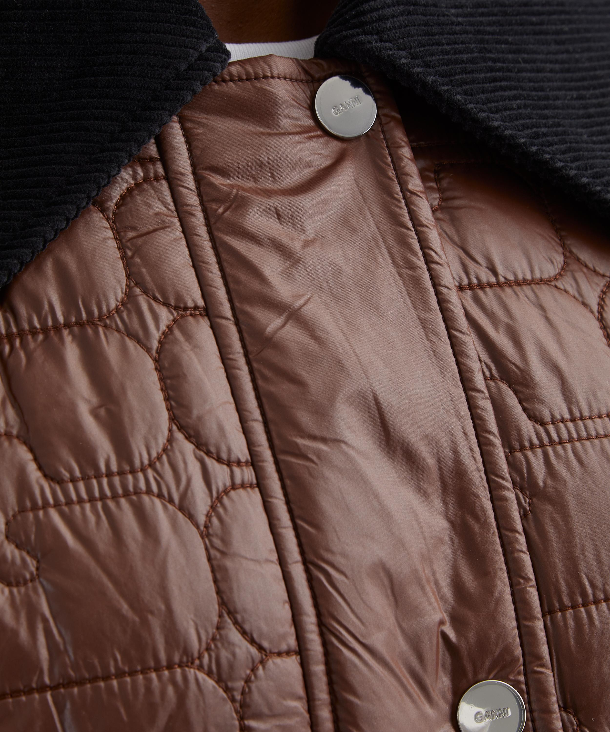 Ganni - Shiny Quilted Midi Jacket image number 4