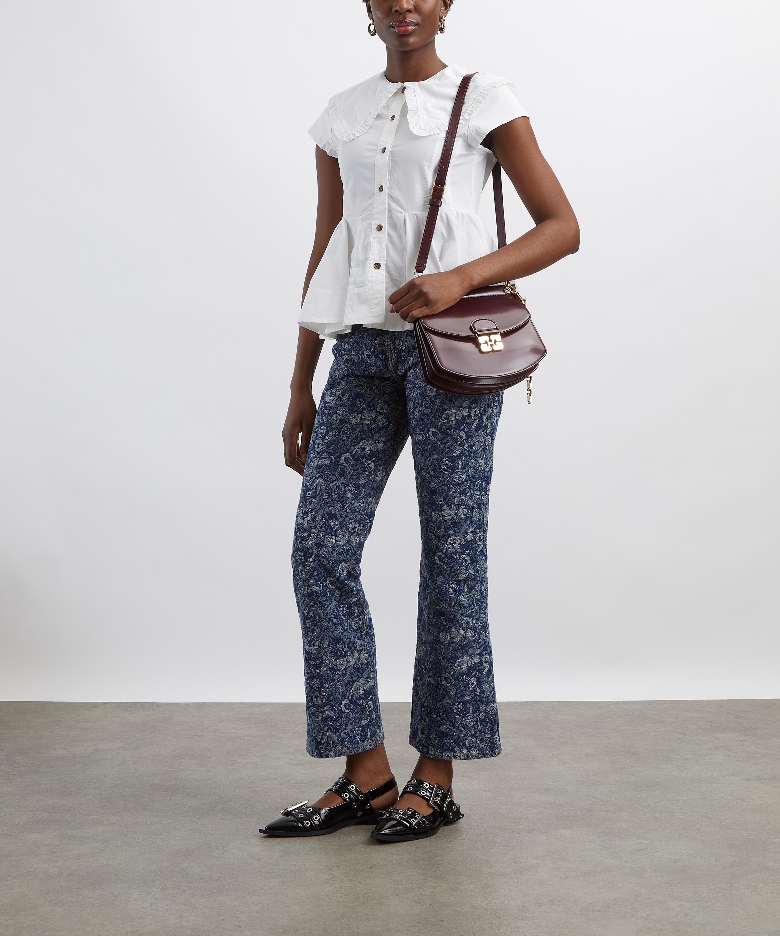 Ganni - Short Cotton Ruffle Shirt image number 1