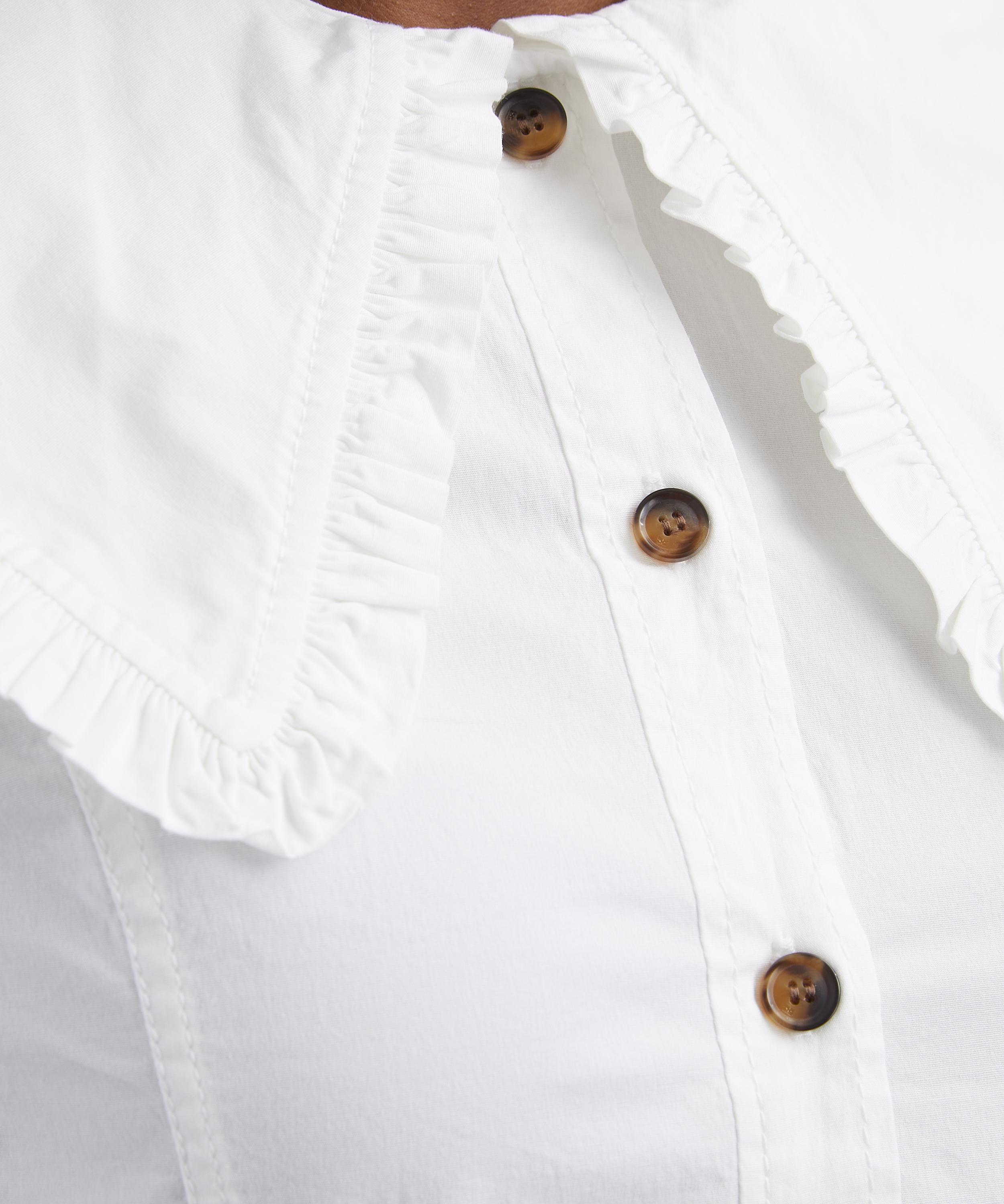 Ganni - Short Cotton Ruffle Shirt image number 4