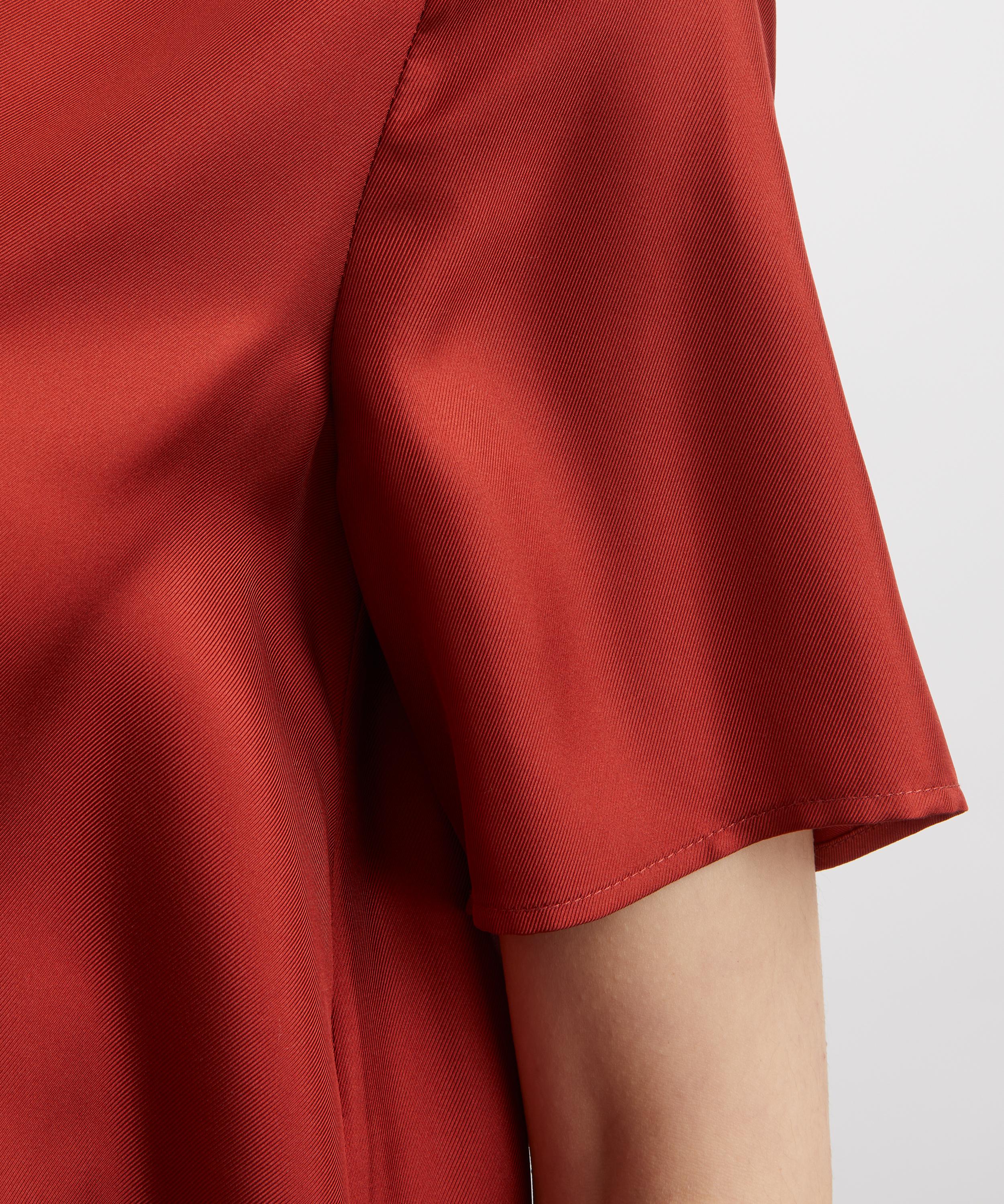 LOULOU DE SAISON - Madea Asymmetric Silk-Twill Top image number 4