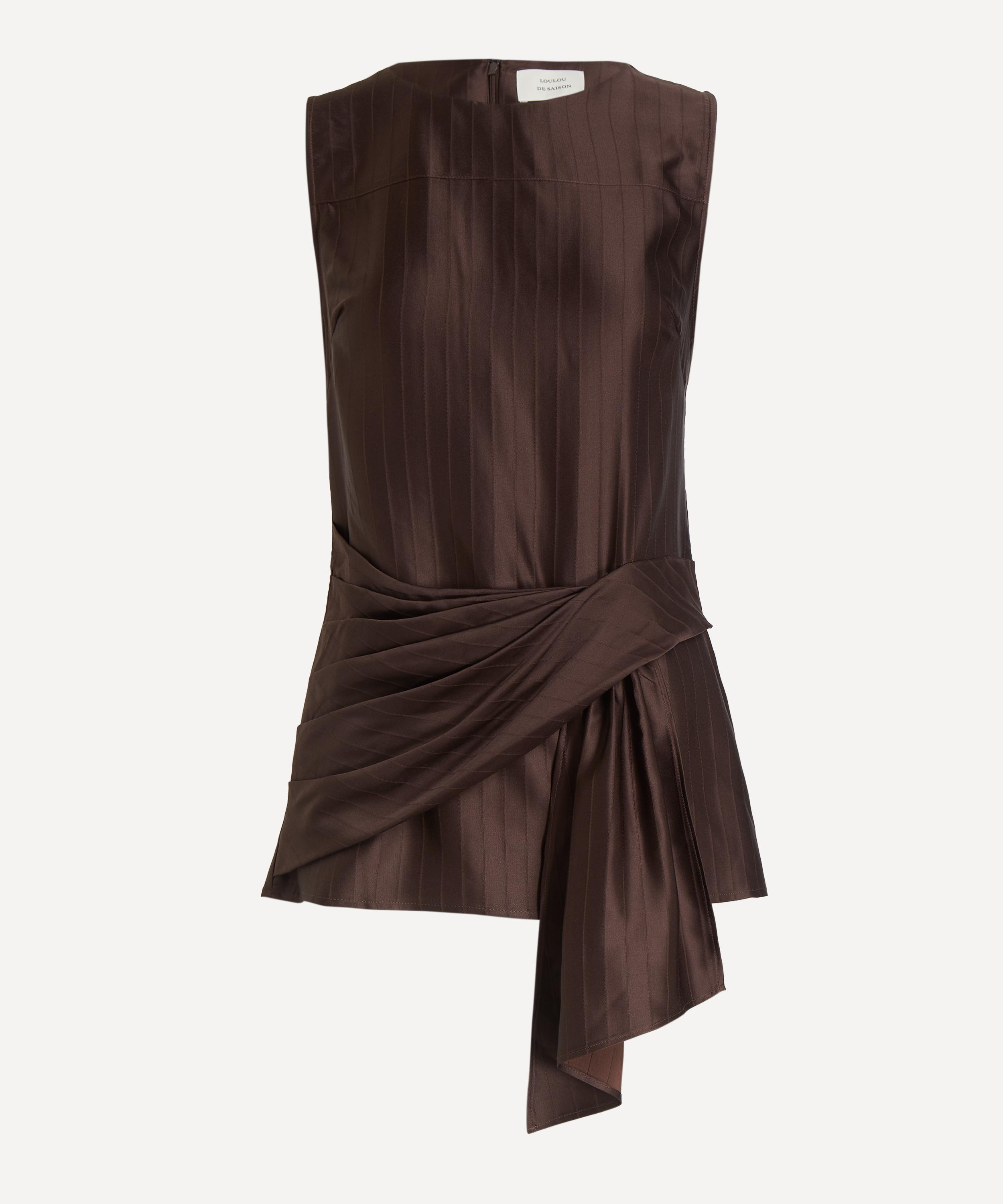 LOULOU DE SAISON - Fonda Draped Silk Top