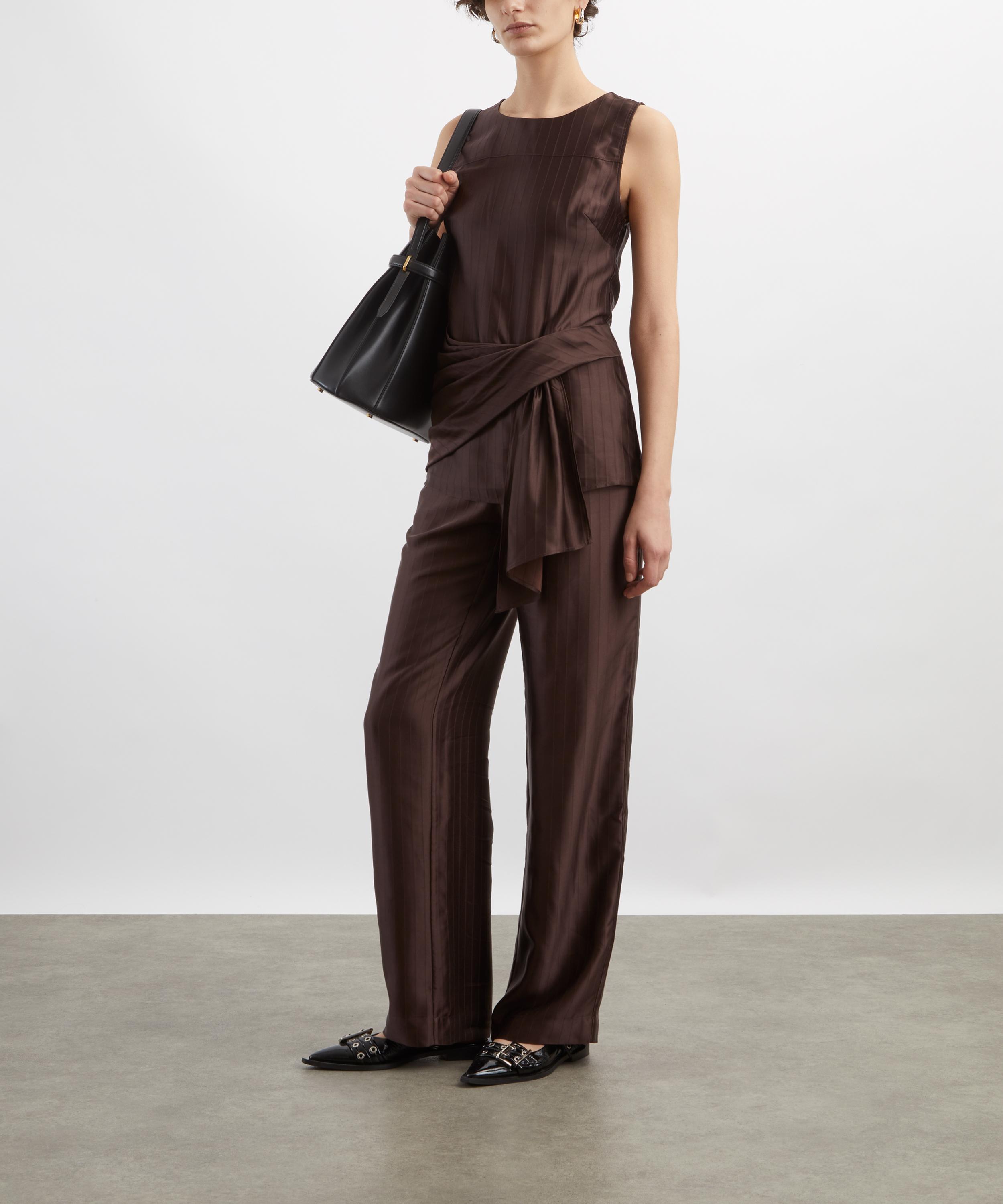 LOULOU DE SAISON - Fonda Draped Silk Top image number 1