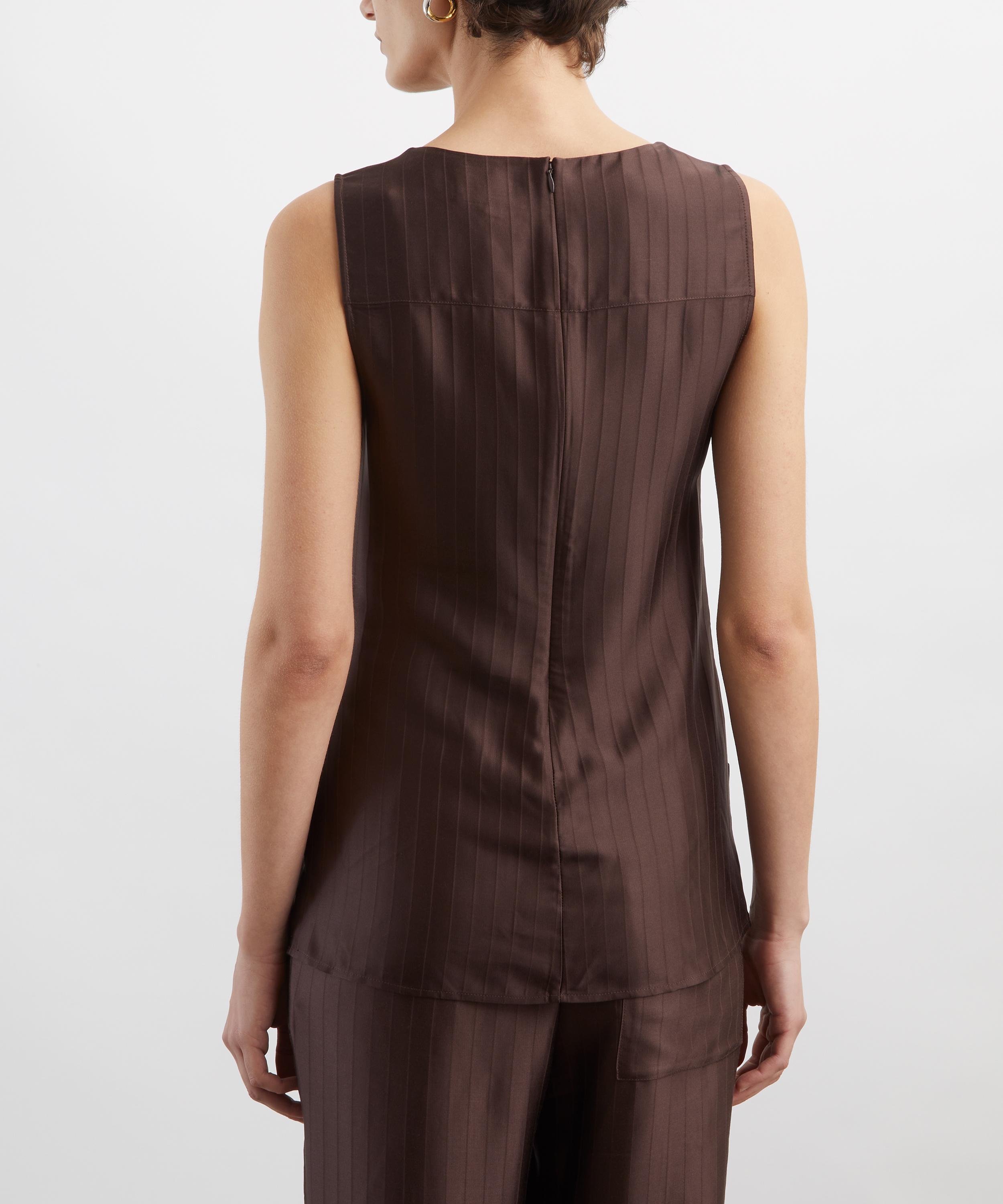 LOULOU DE SAISON - Fonda Draped Silk Top image number 3