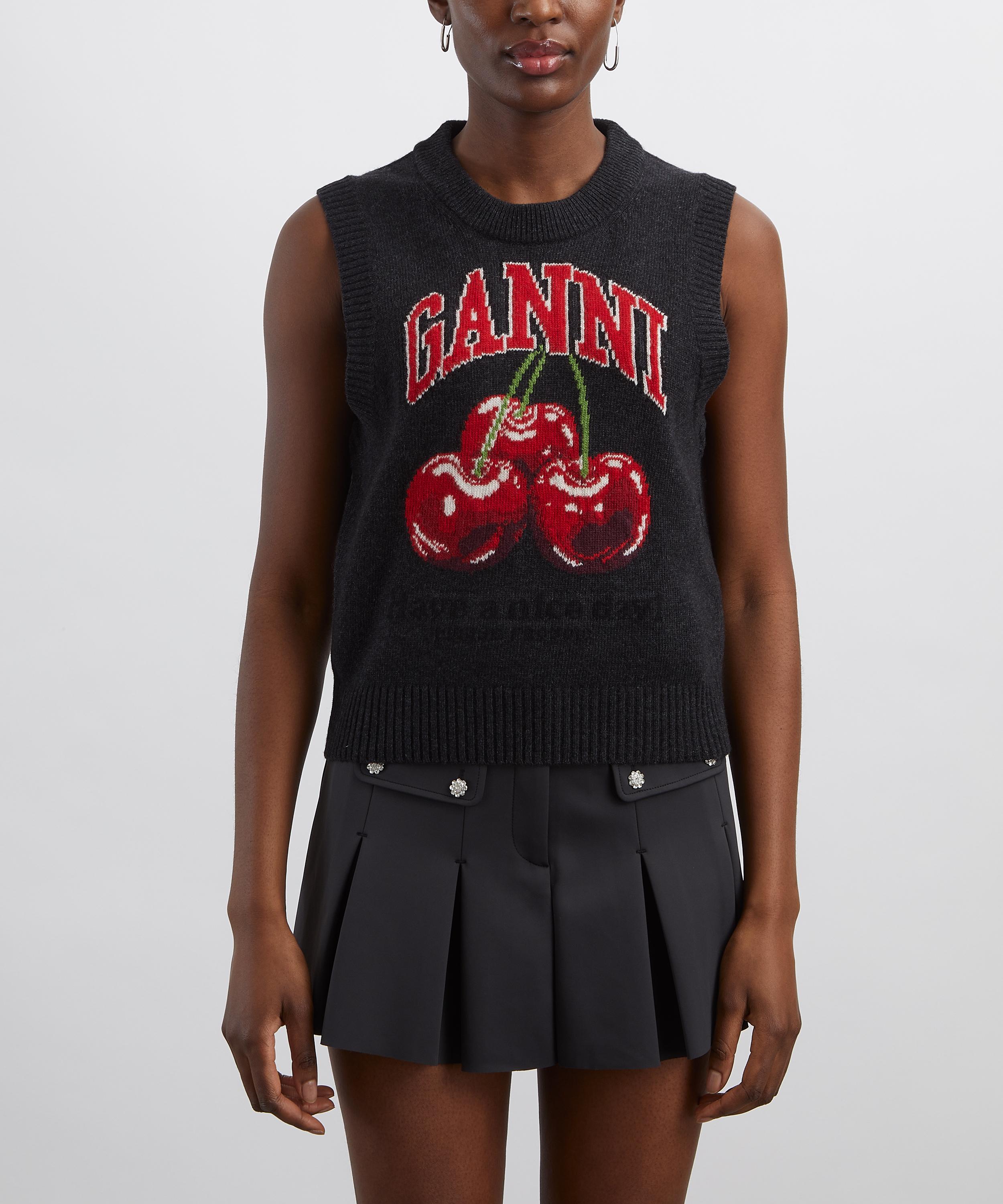 Ganni - Graphic Cherry Wool Vest image number 2