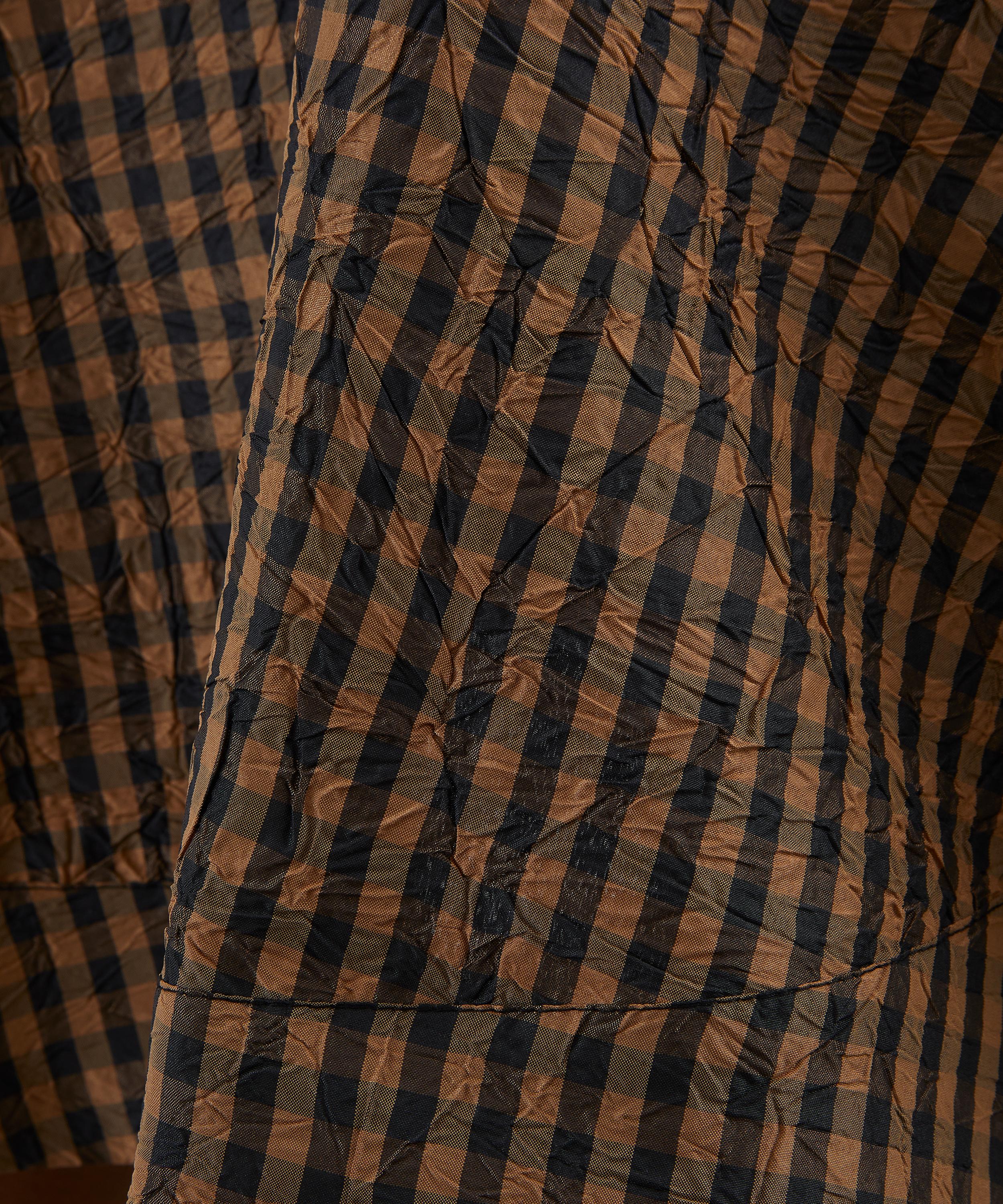 Ganni - Crinkled Check Mini Circle Skirt image number 4