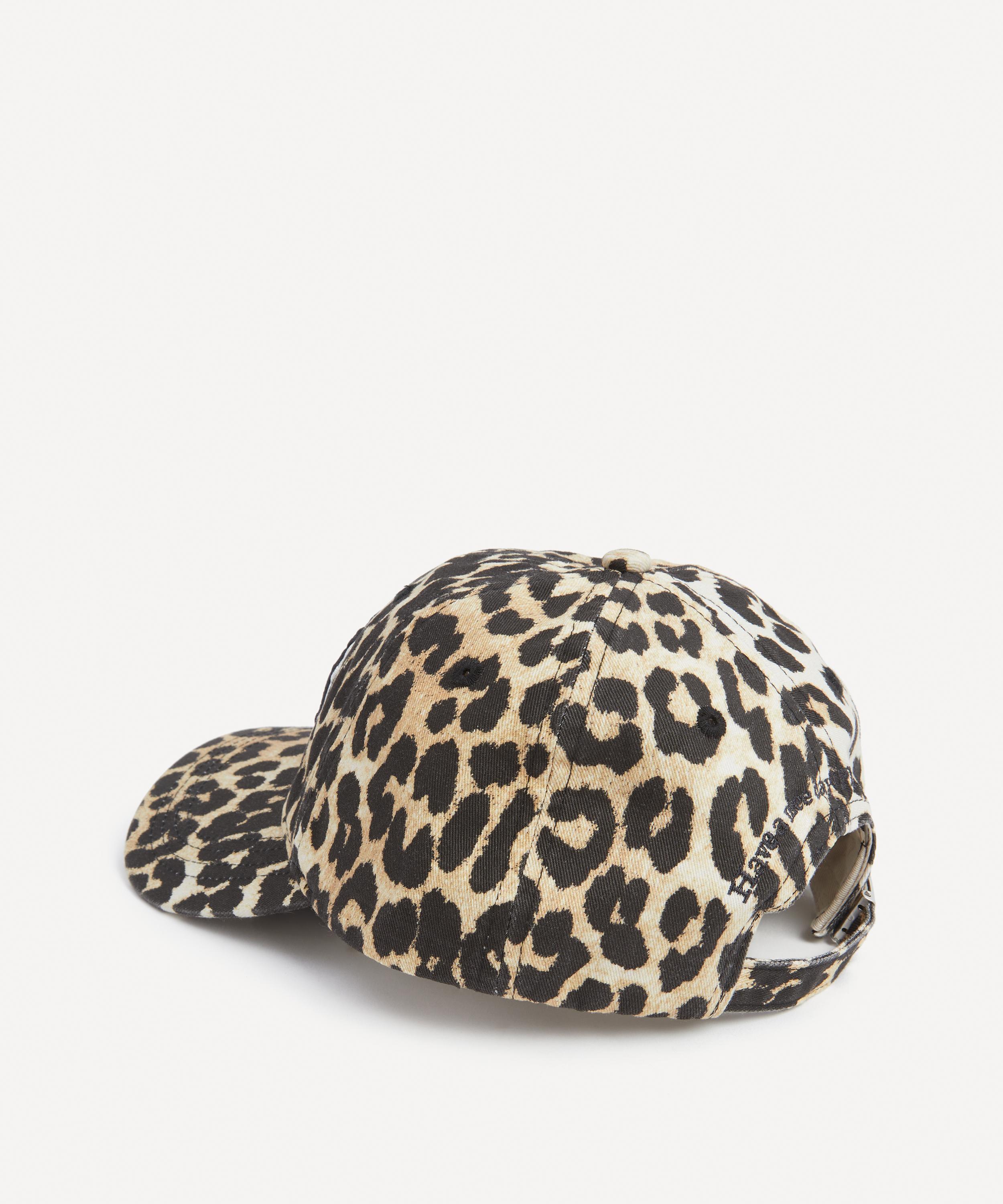 Ganni - Leopard Print Canvas Cap image number 1