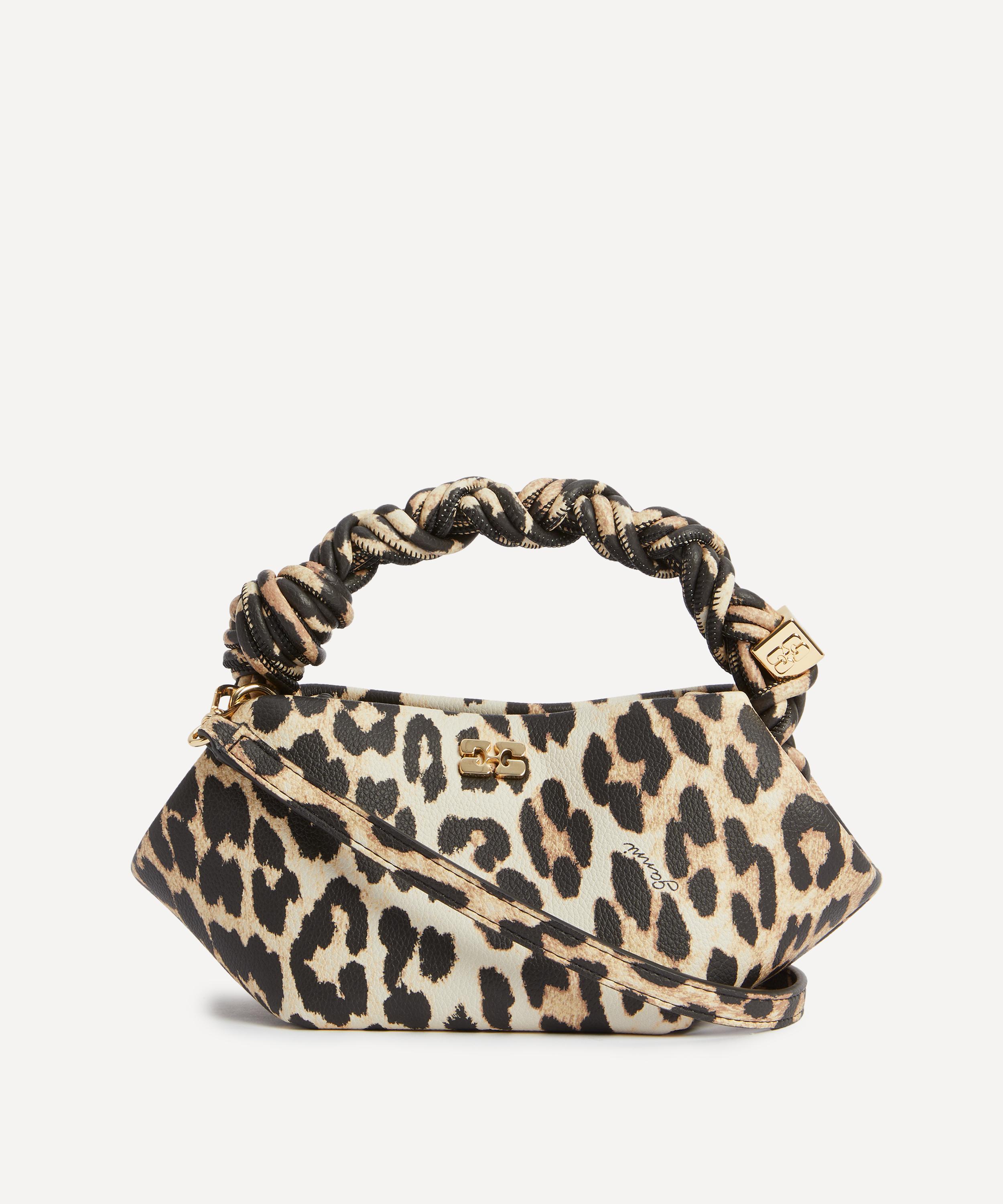 Ganni - Leopard Grained Mini Bou Top Handle Bag