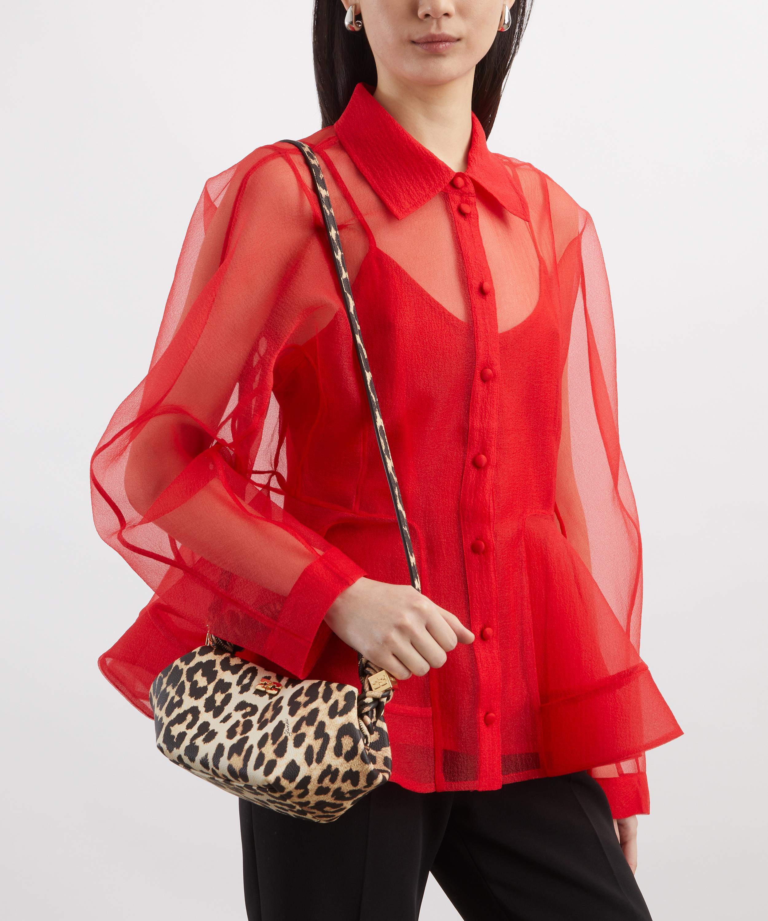 Ganni - Leopard Grained Mini Bou Top Handle Bag image number 1