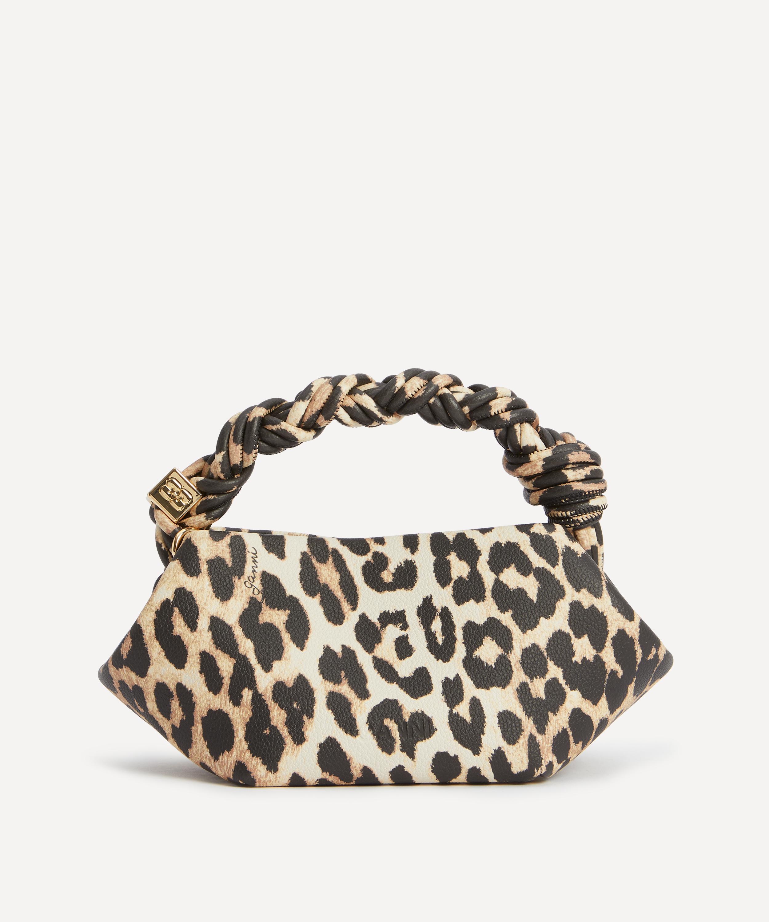 Ganni - Leopard Grained Mini Bou Top Handle Bag image number 3