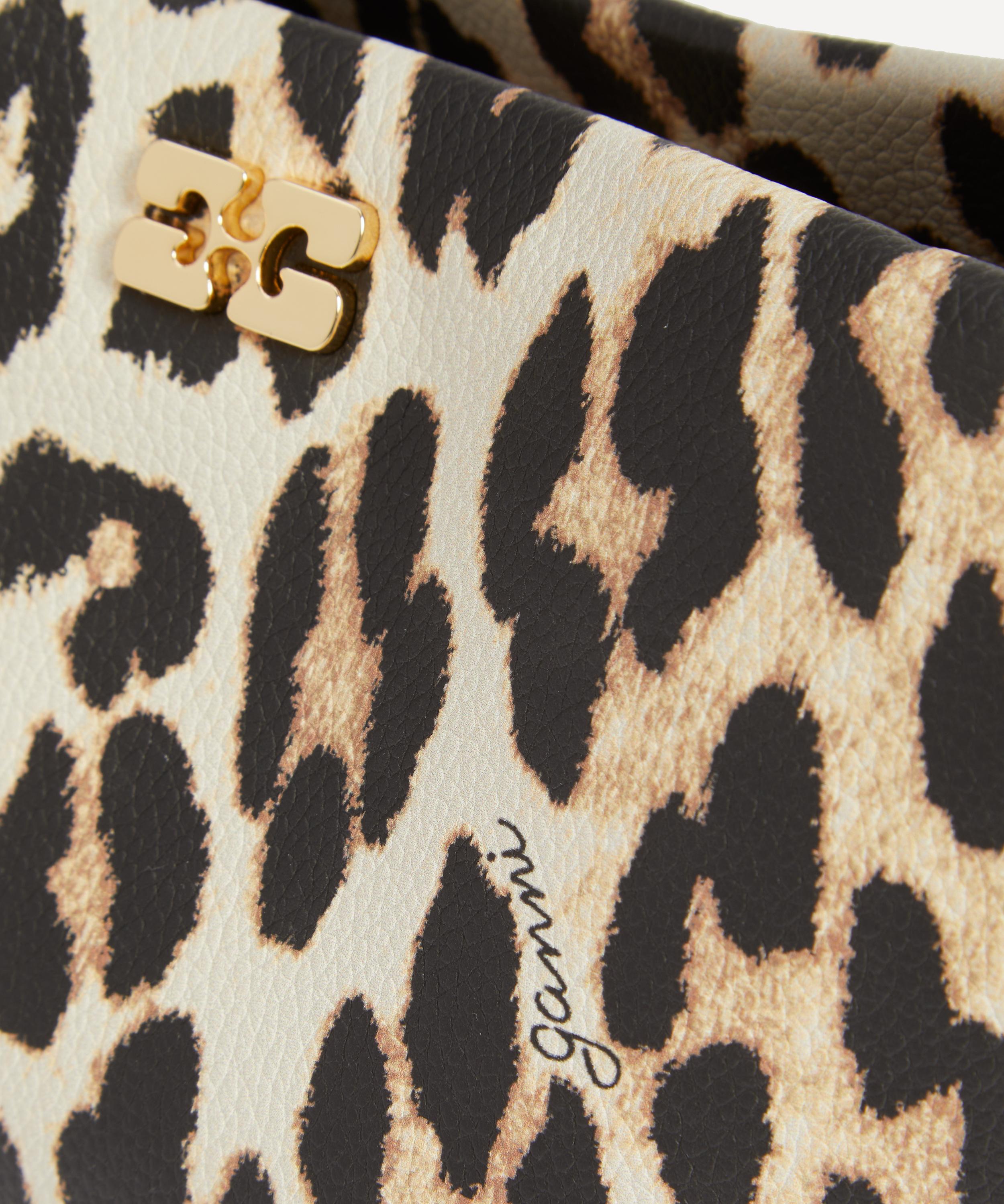 Ganni - Leopard Grained Mini Bou Top Handle Bag image number 4