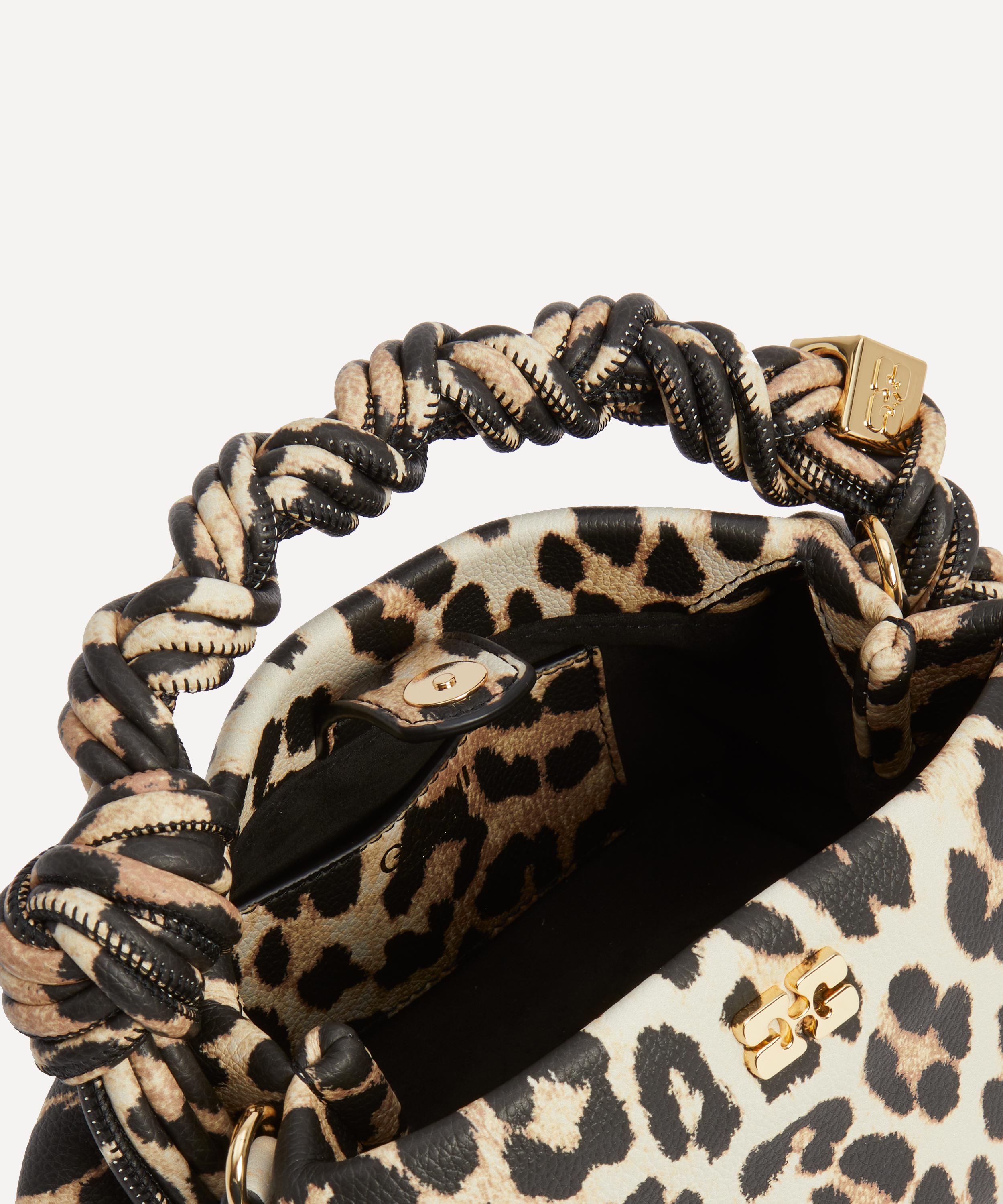 Ganni - Leopard Grained Mini Bou Top Handle Bag image number 5