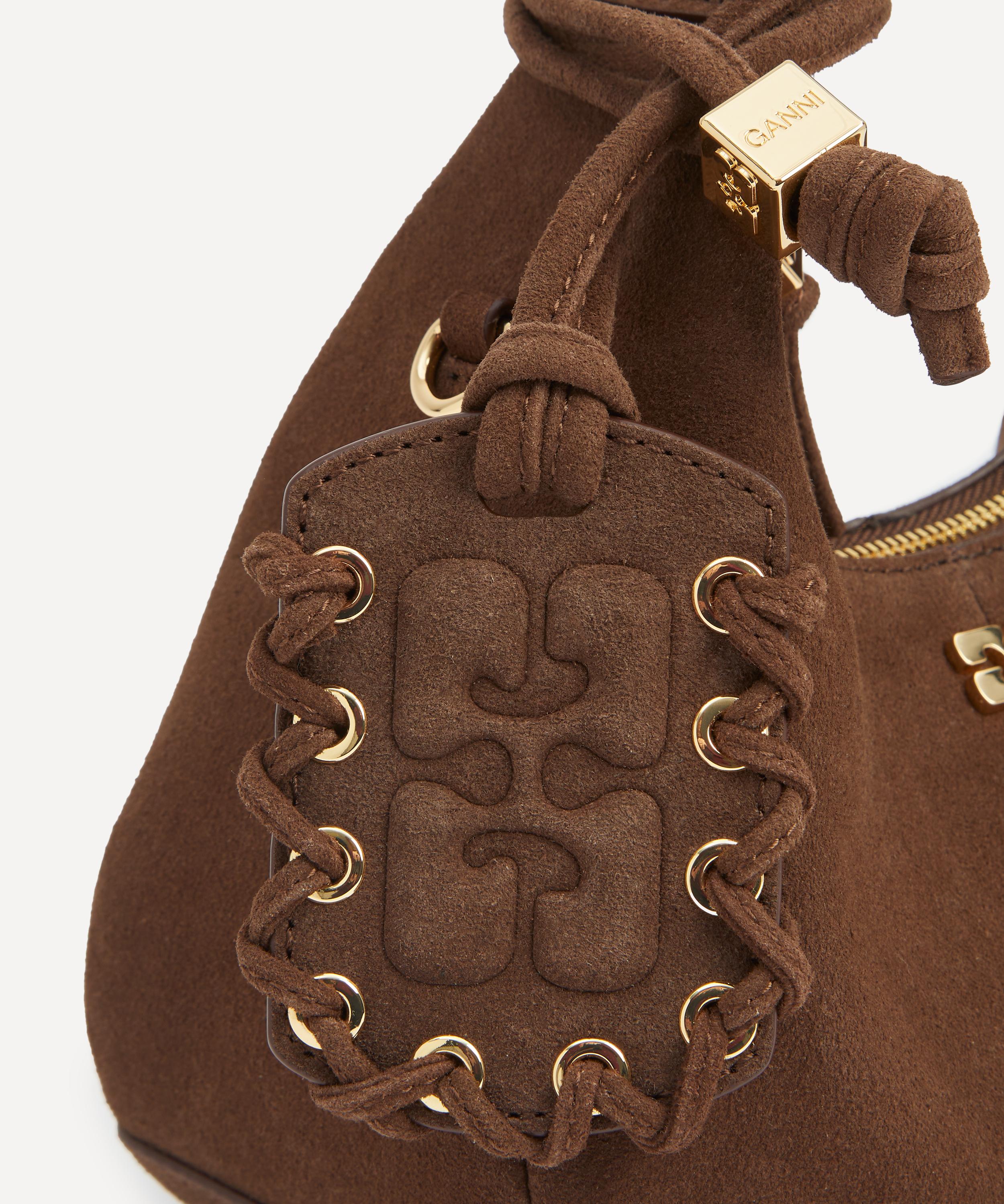 Ganni - Suede Mini Hobo Bag image number 4