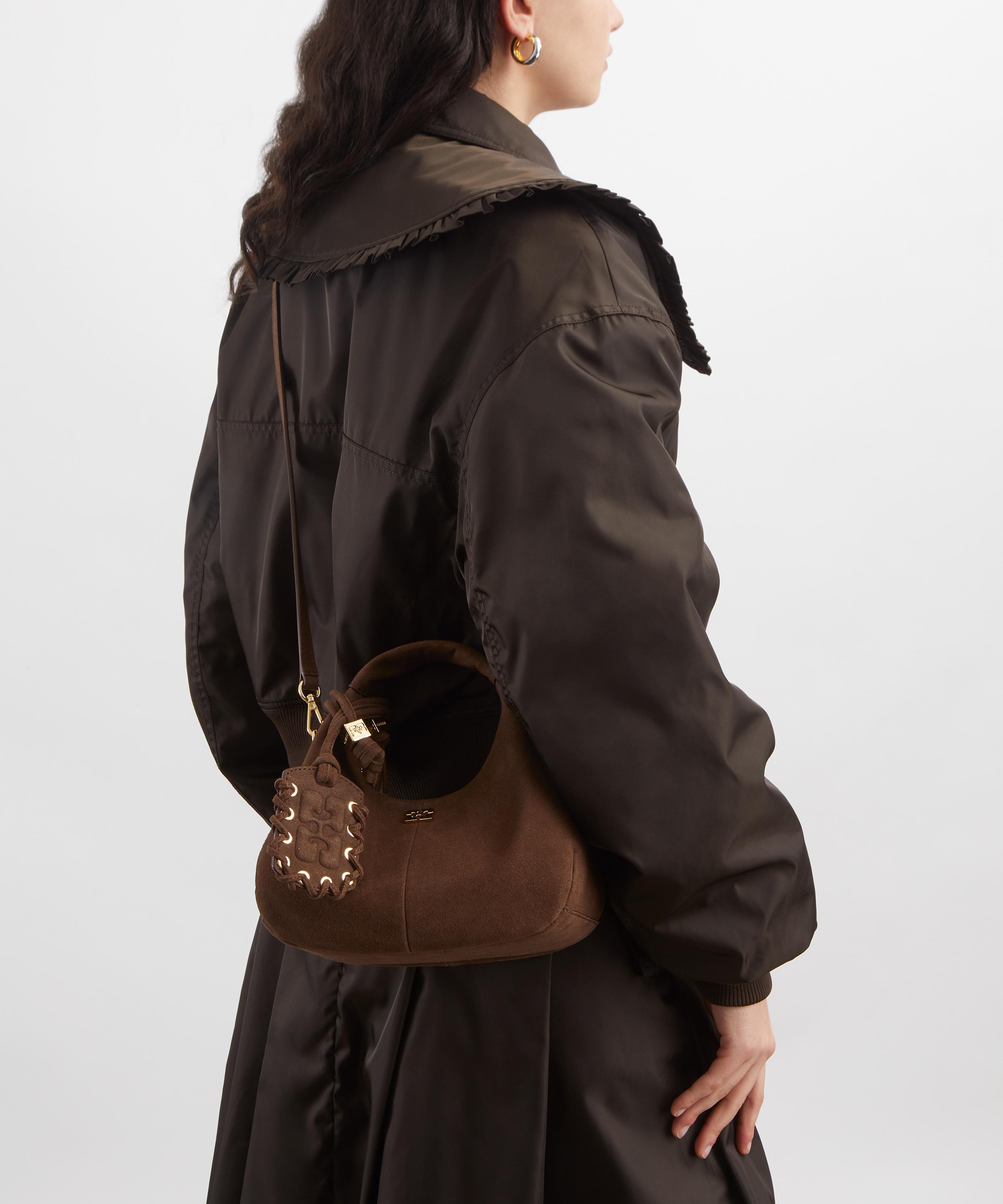Ganni - Suede Mini Hobo Bag image number 6