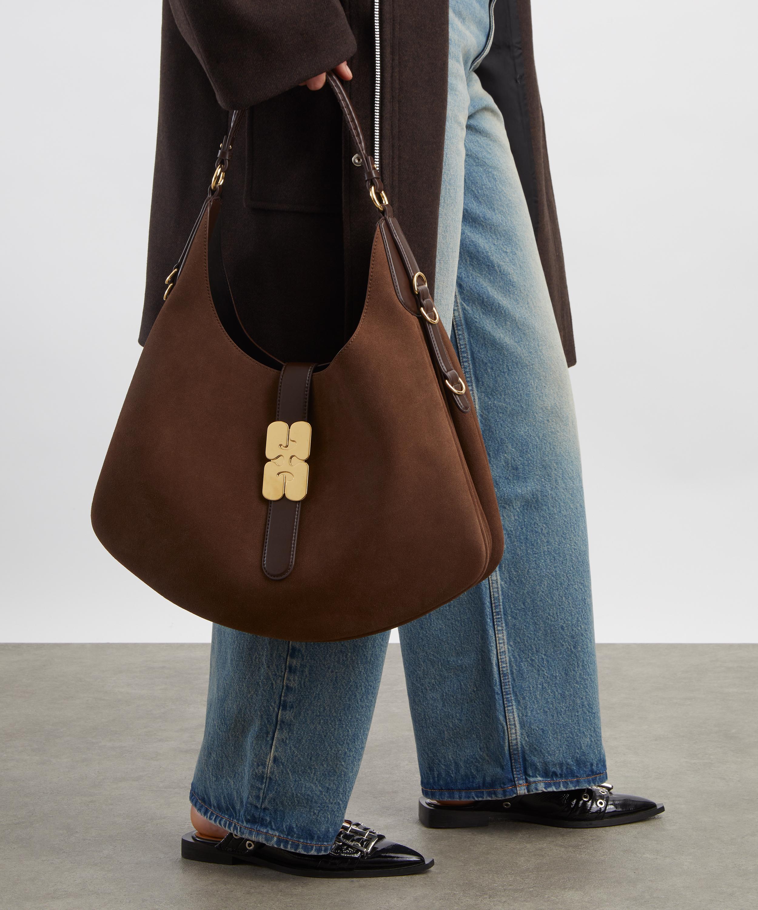 Ganni - Suede Large Kat Shoulder Bag image number 1