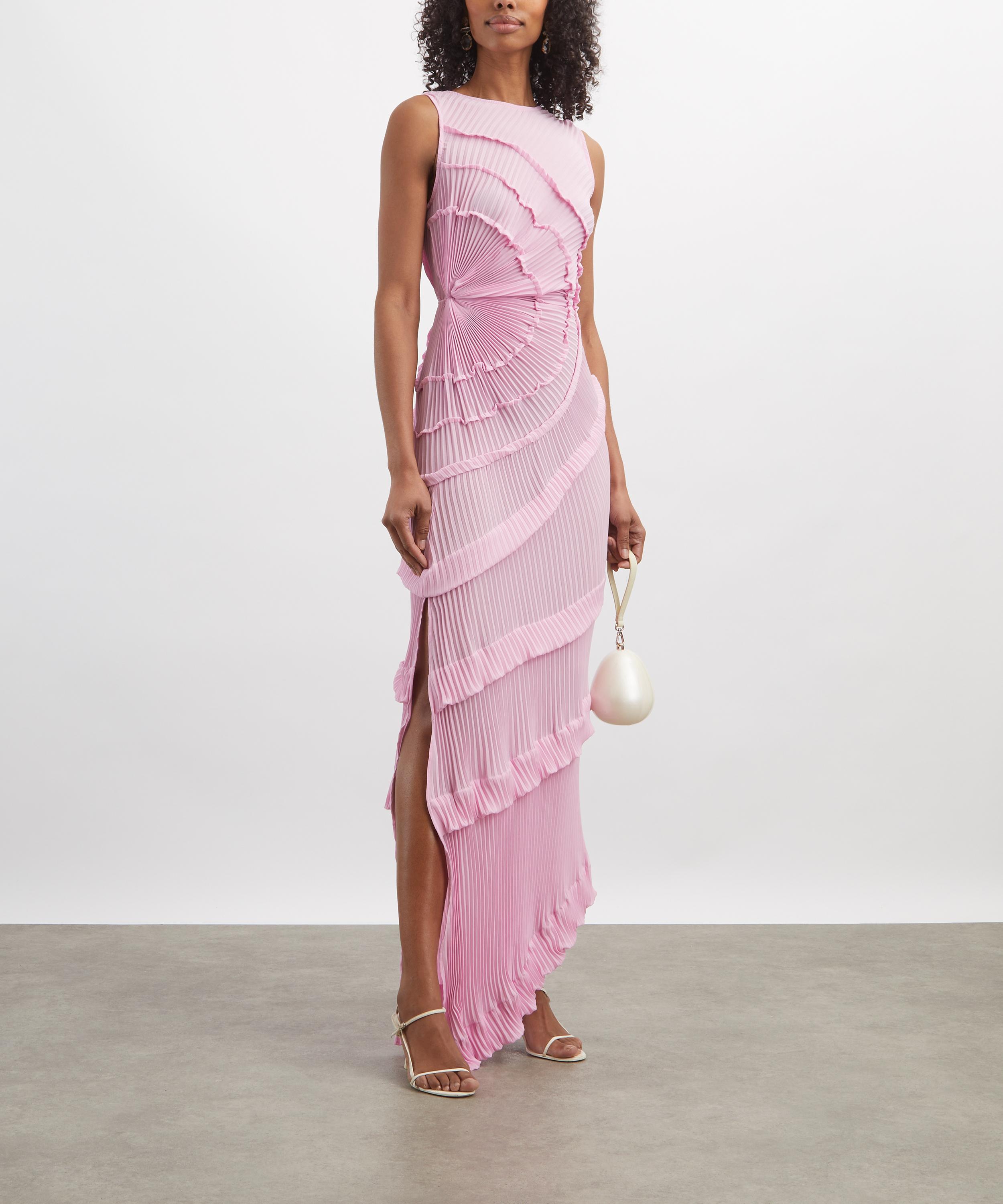 Georgia Hardinge - Pale Pink Opal Pleated Maxi Dress image number 1
