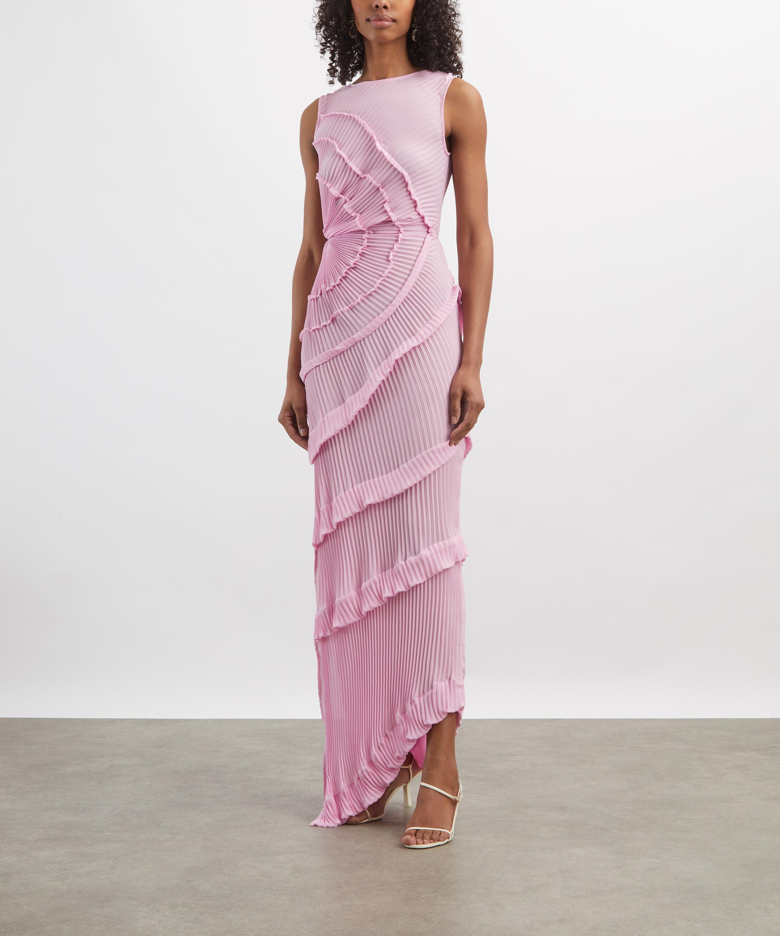 Georgia Hardinge - Pale Pink Opal Pleated Maxi Dress image number 2