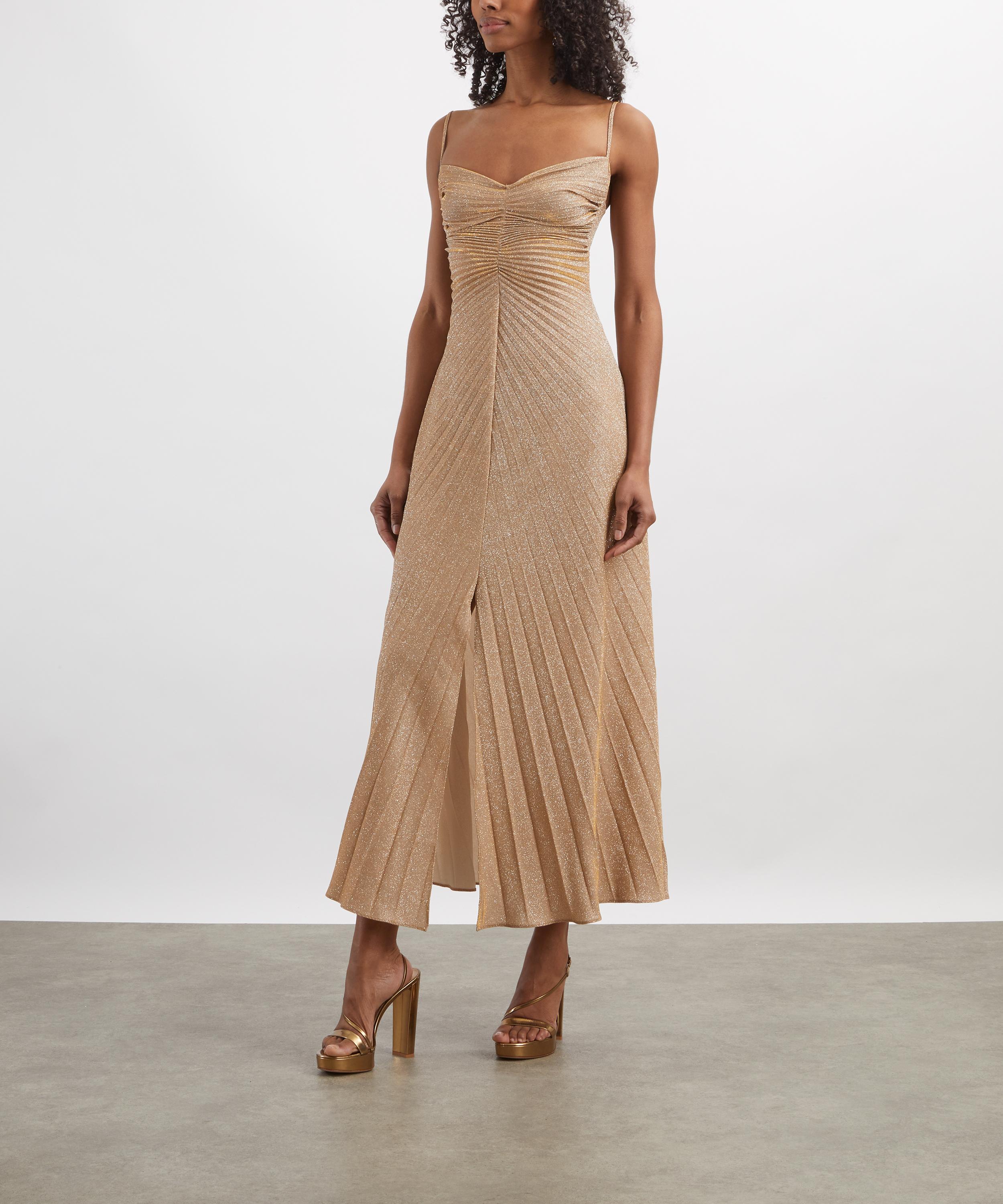 Georgia Hardinge - Gold Lemon Sparkle Metallic Relic Dress image number 2