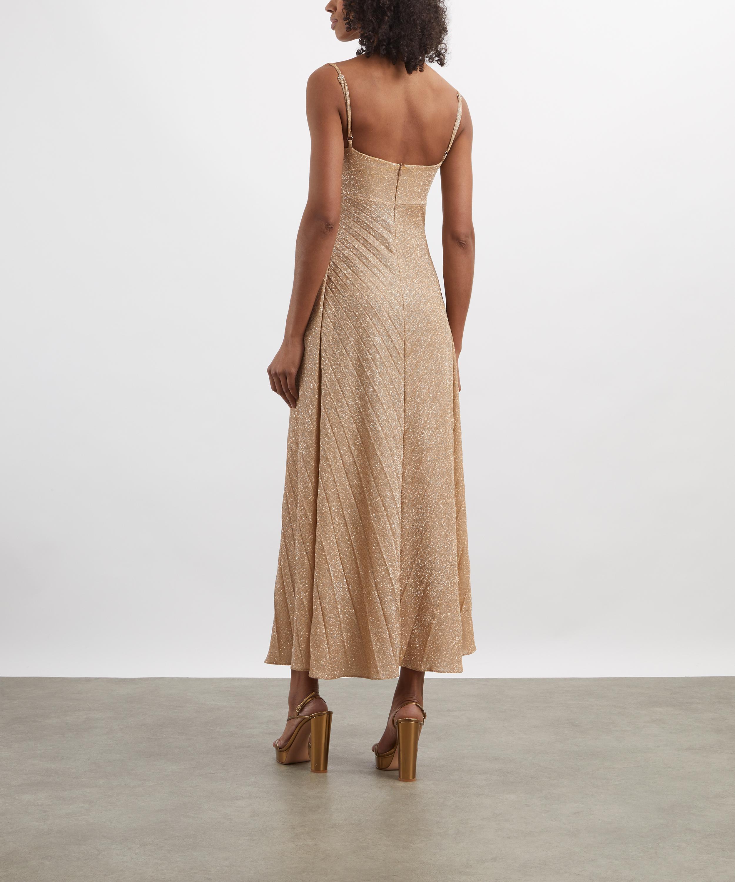 Georgia Hardinge - Gold Lemon Sparkle Metallic Relic Dress image number 3