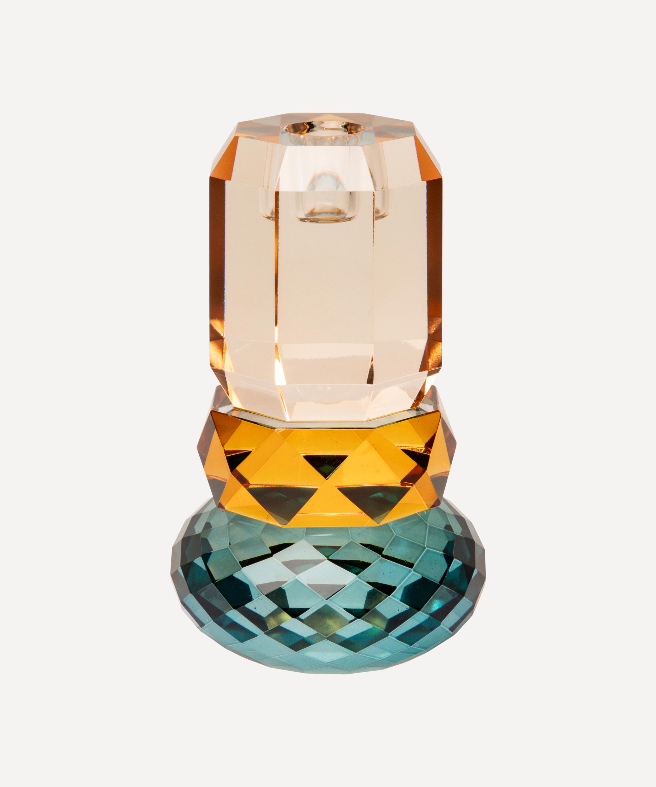 EJA - Peach Crystal Glass Stage Candle Holder