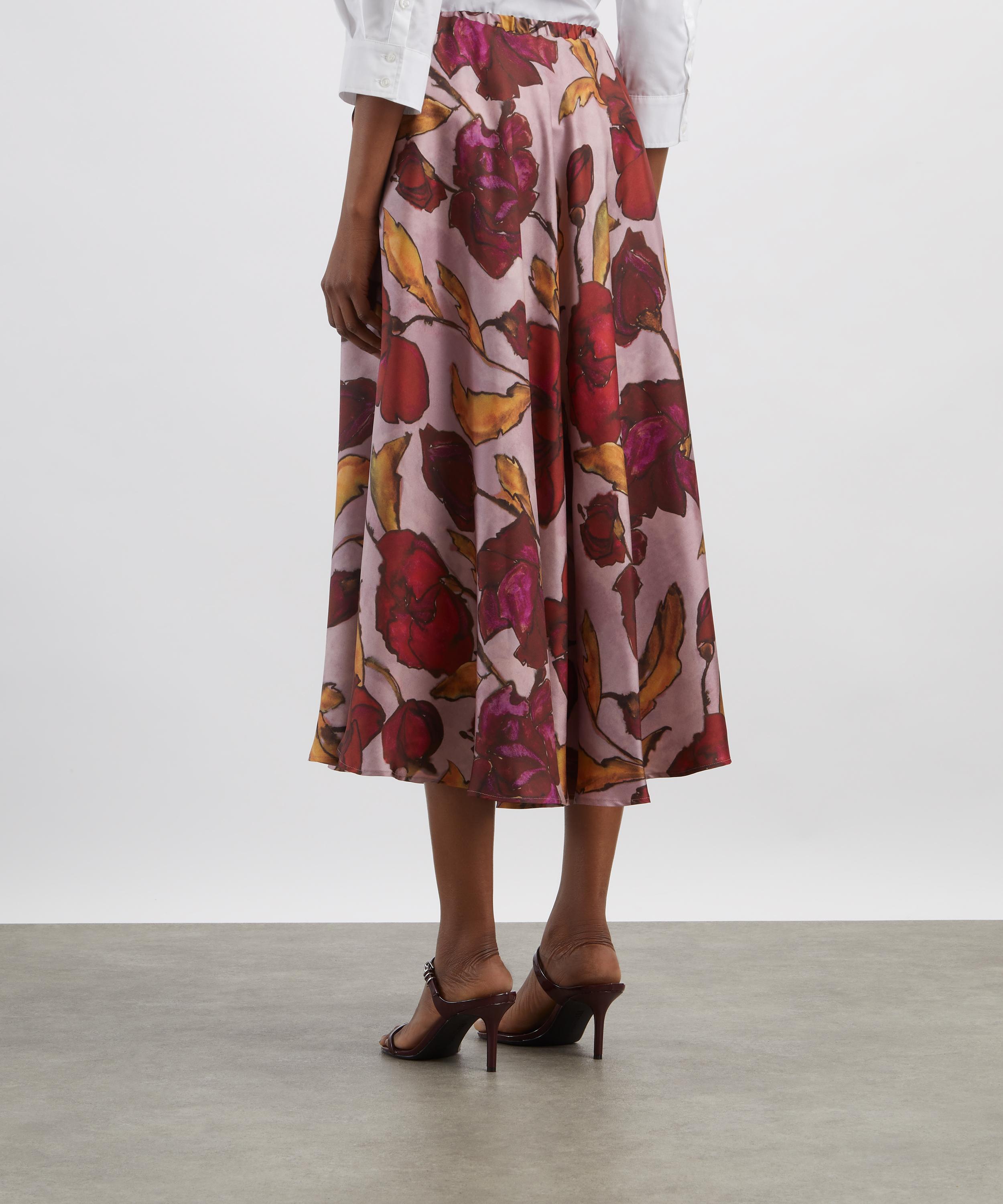 La DoubleJ - Drawstring French Kiss Plac&eacute;e Silk Skirt image number 3