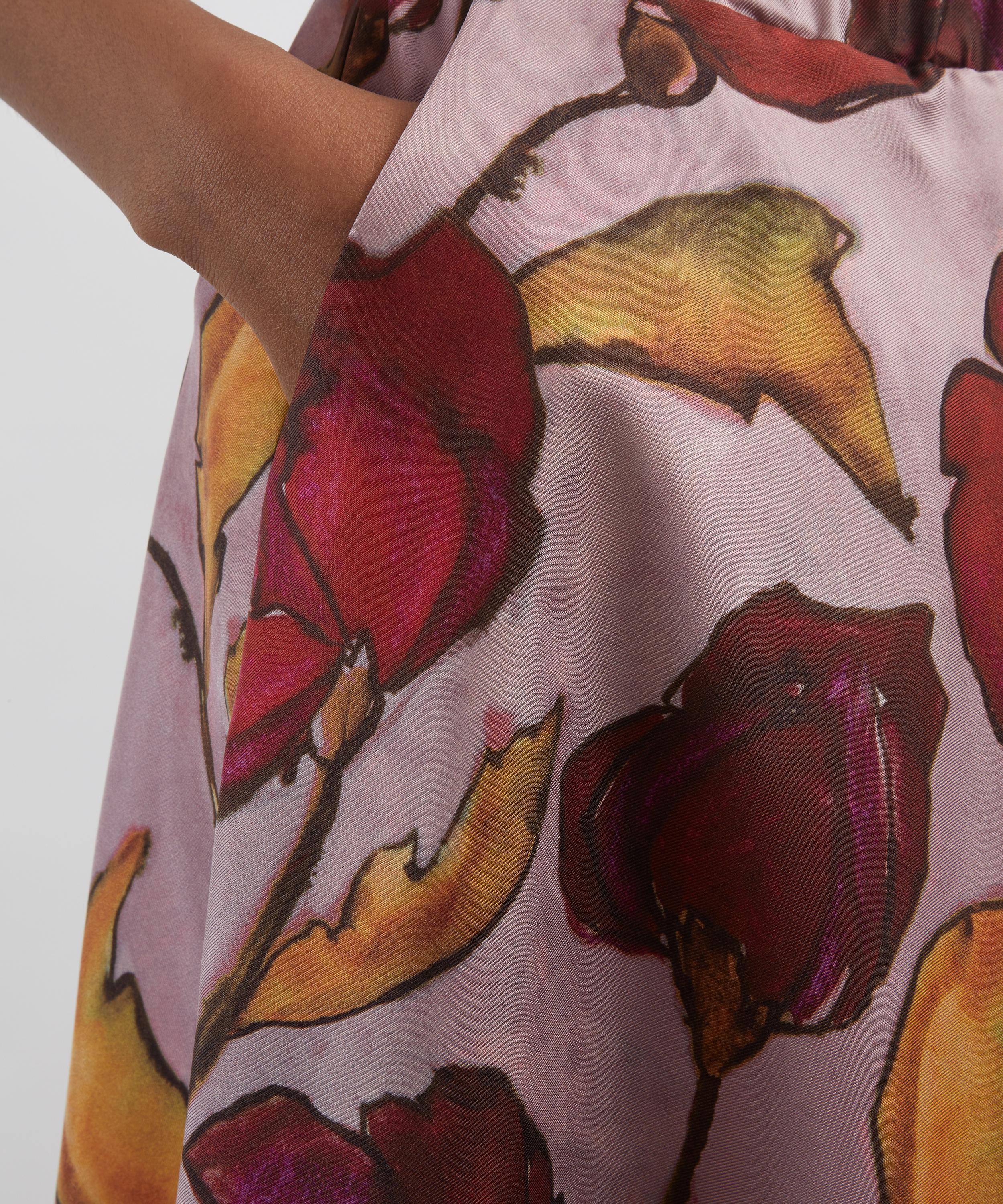 La DoubleJ - Drawstring French Kiss Plac&eacute;e Silk Skirt image number 4