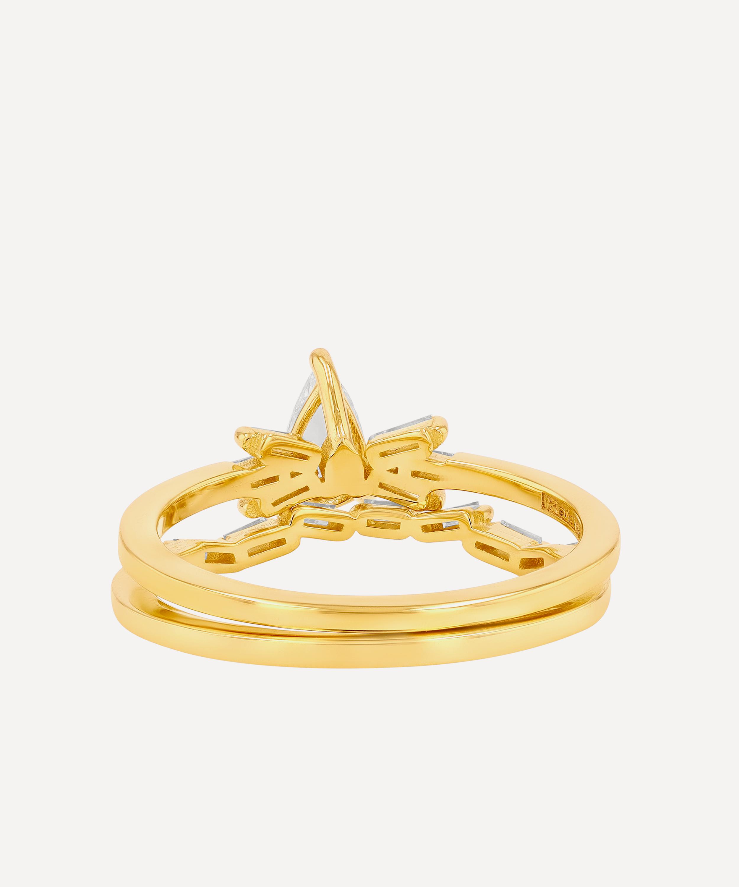 Suzanne Kalan - 14ct Gold Rose Cut Pear Diamond Engagement Ring image number 1