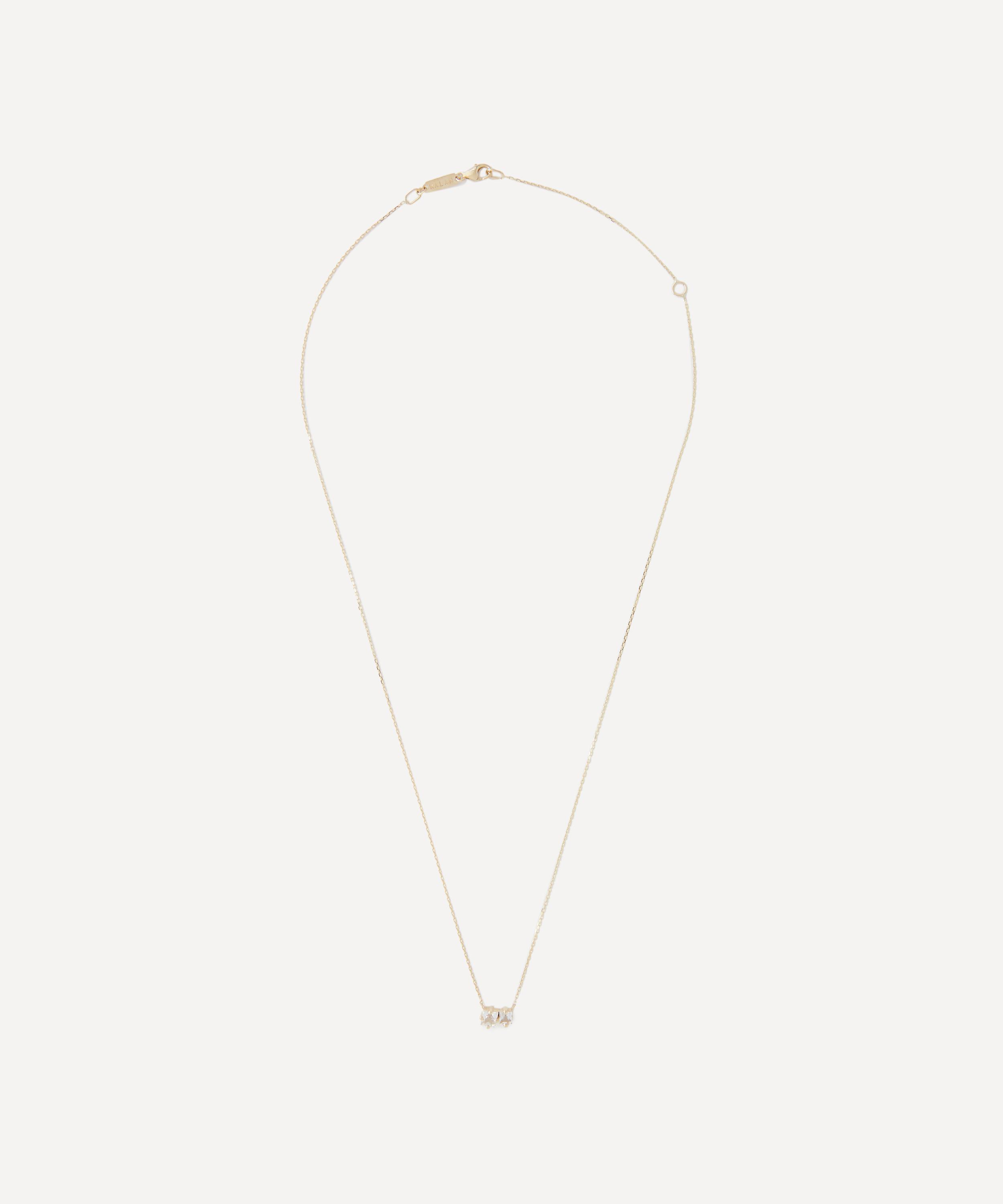 Suzanne Kalan - 14ct Gold Cierra Duo White Topaz Pendant Necklace image number 1