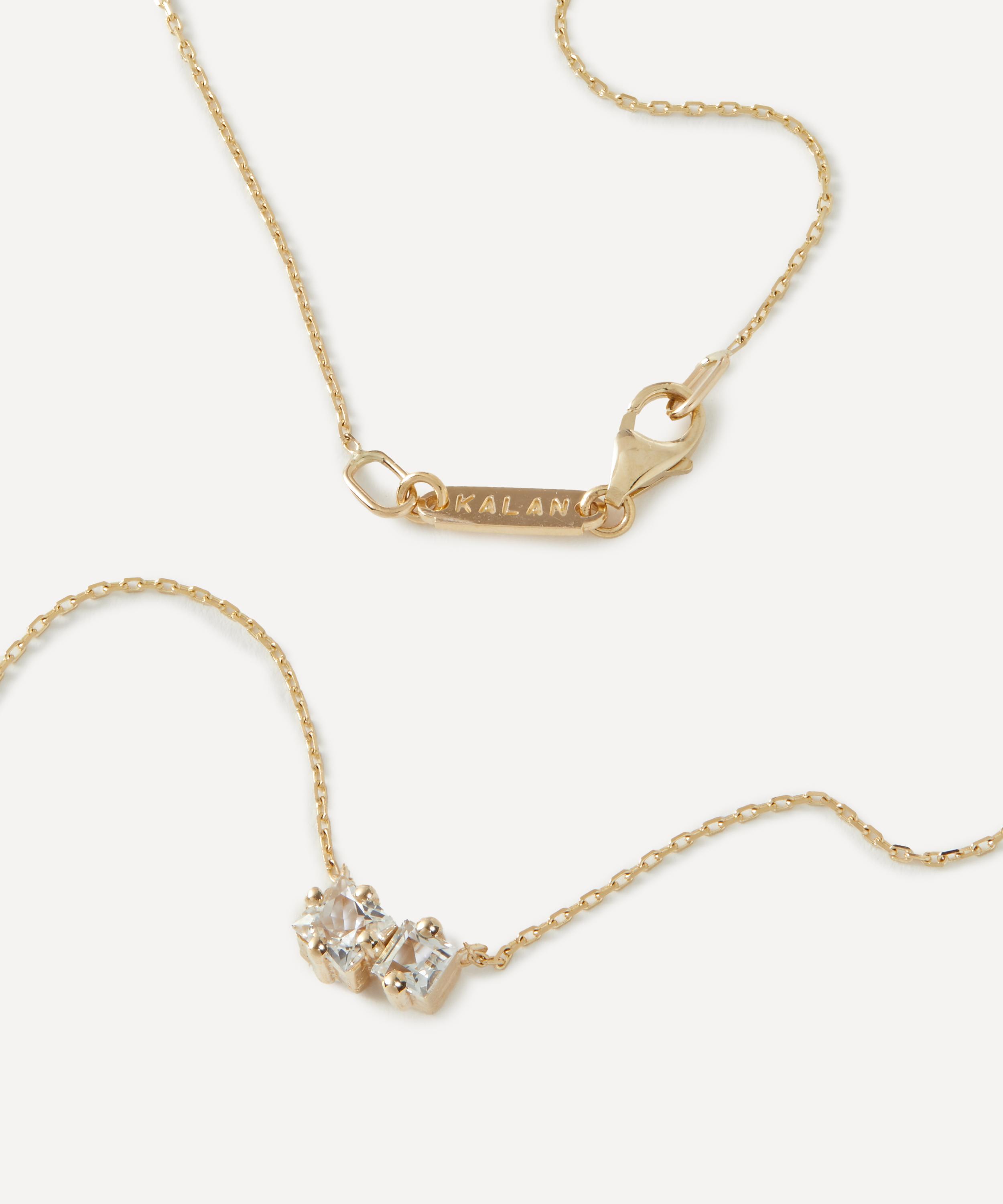Suzanne Kalan - 14ct Gold Cierra Duo White Topaz Pendant Necklace image number 2