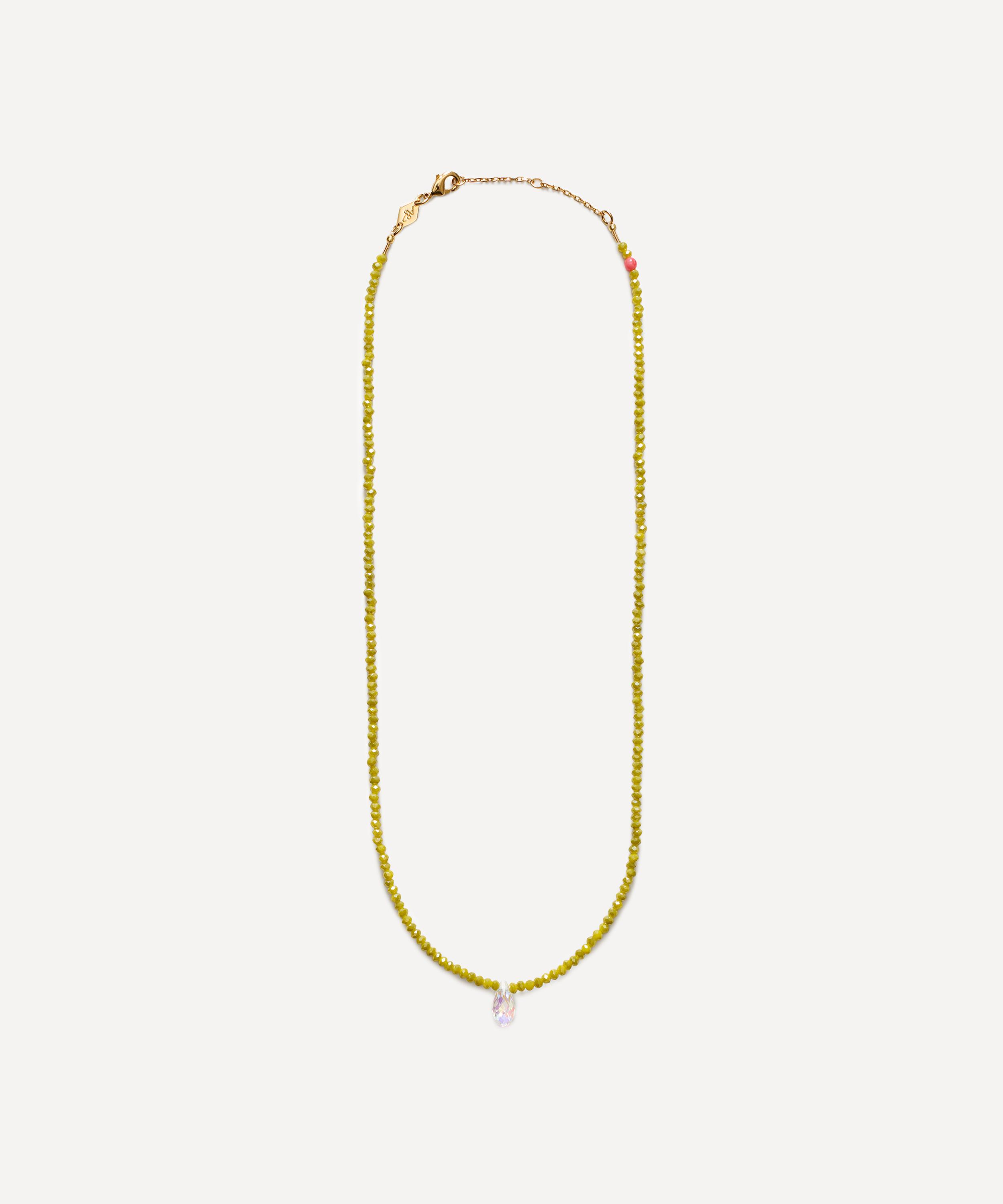 ANNI LU - 18ct Gold-Plated Cosmic Cactus Beaded Crystal Necklace