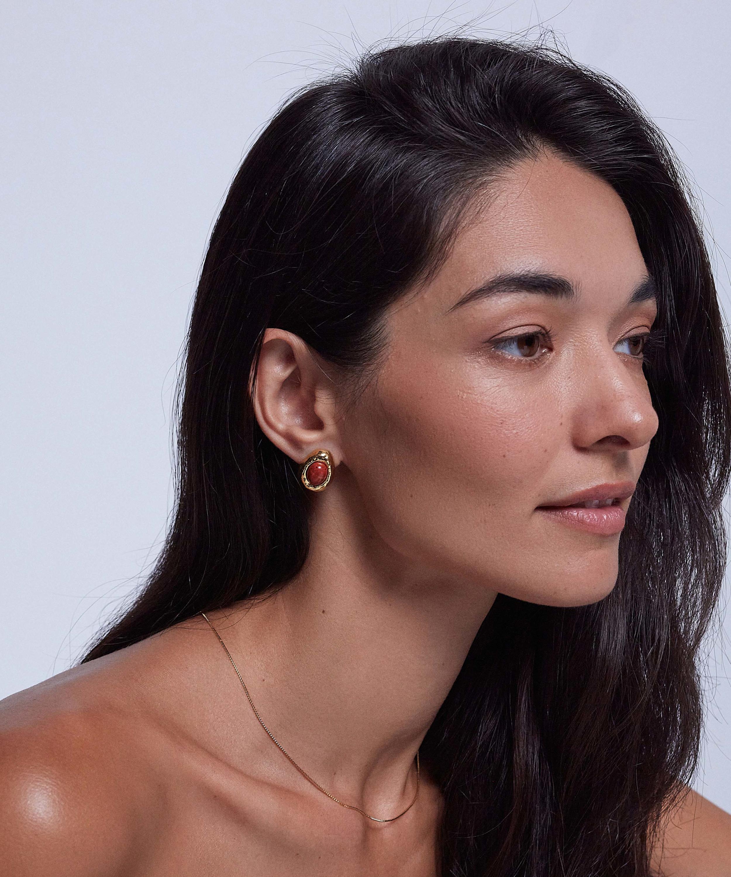 ANNI LU - 18ct Gold-Plated Cherry on Top Stud Earrings image number 1