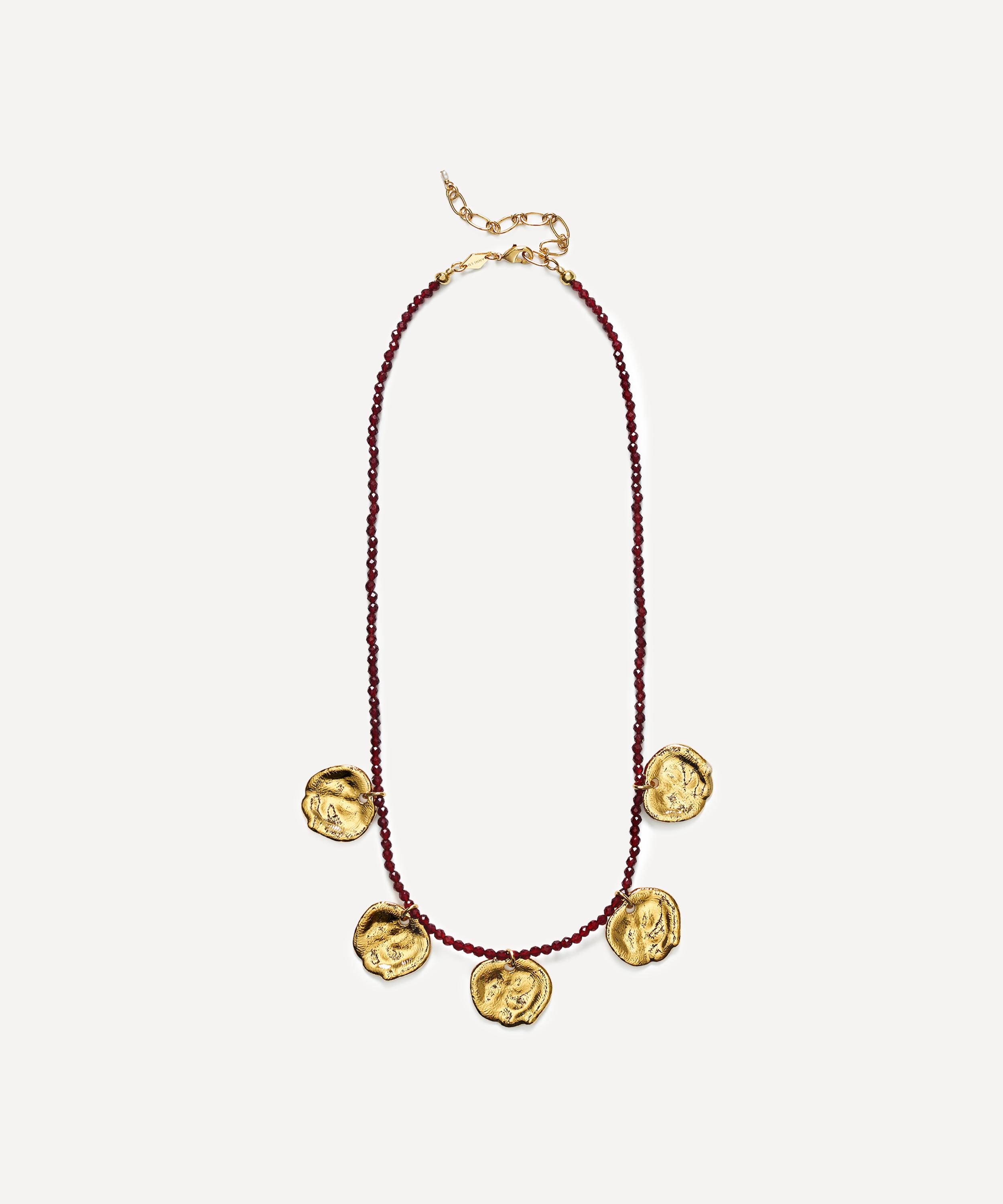 ANNI LU - 18ct Gold-Plated Dream Catcher Coin Pendant Beaded Necklace