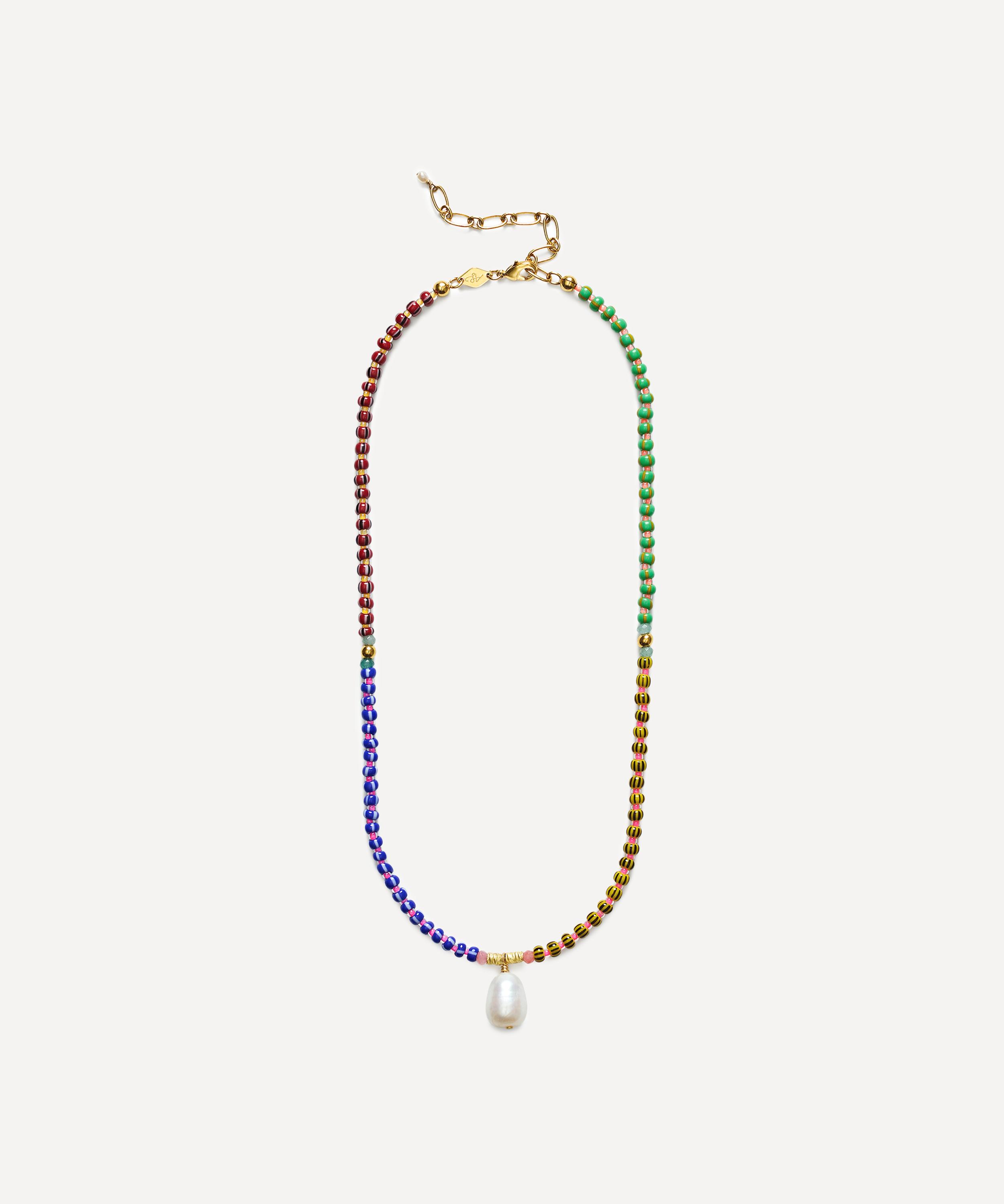 ANNI LU - 18ct Gold-Plated Magic Moments Beaded Pearl Drop Necklace