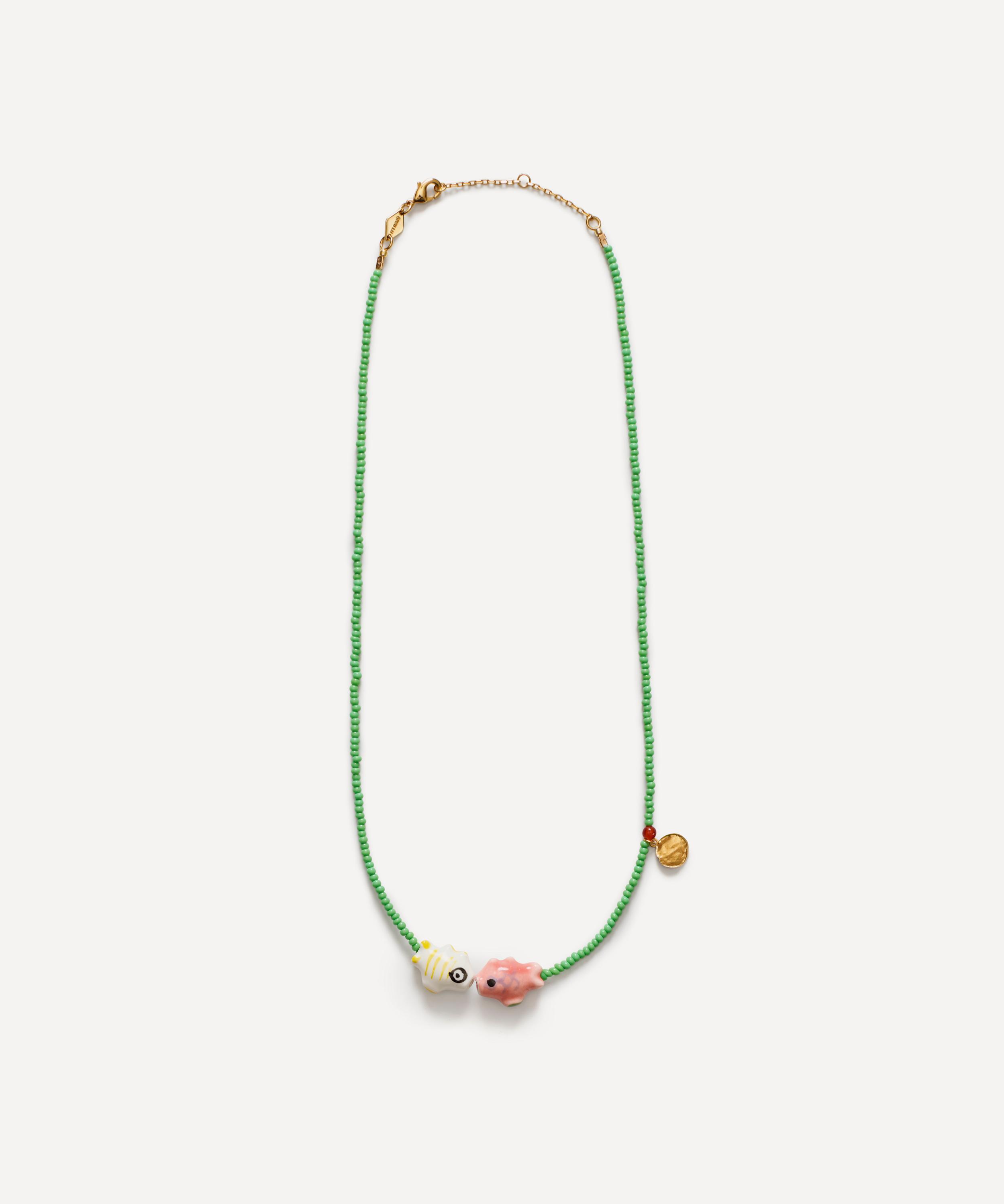 ANNI LU - 18ct Gold-Plated Fish'n Kiss Beaded Necklace