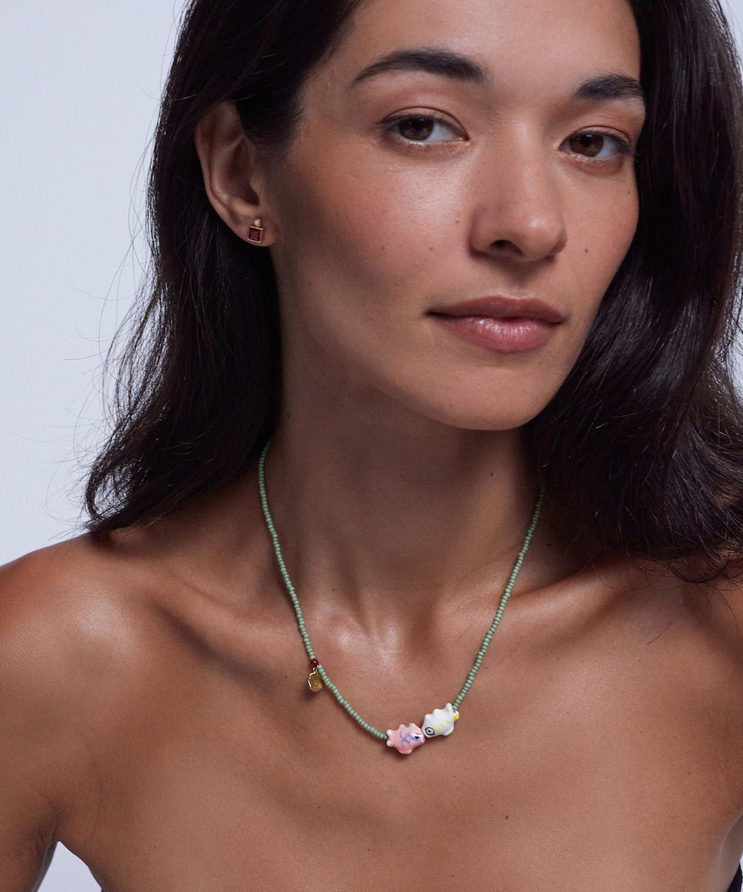 ANNI LU - 18ct Gold-Plated Fish'n Kiss Beaded Necklace image number 1