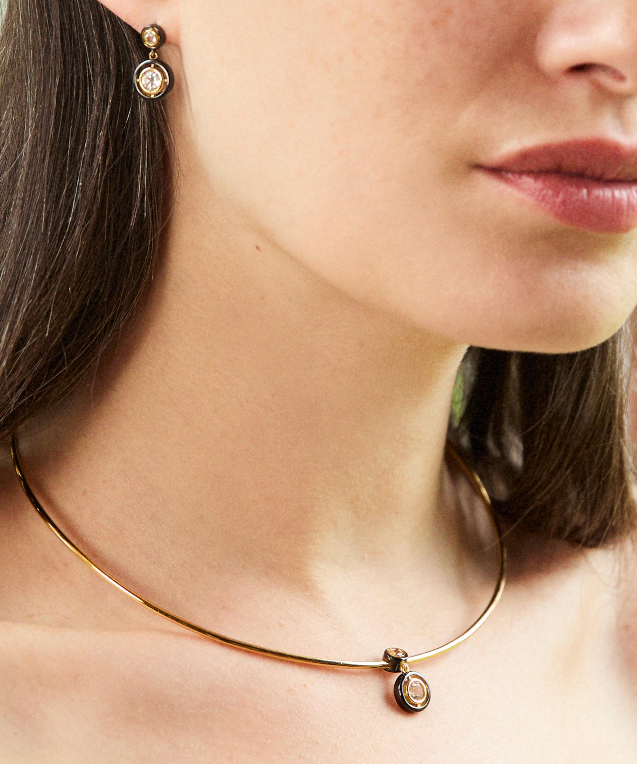Laura Vann - 18ct Gold-Plated Sacha Torque Choker Necklace image number 1