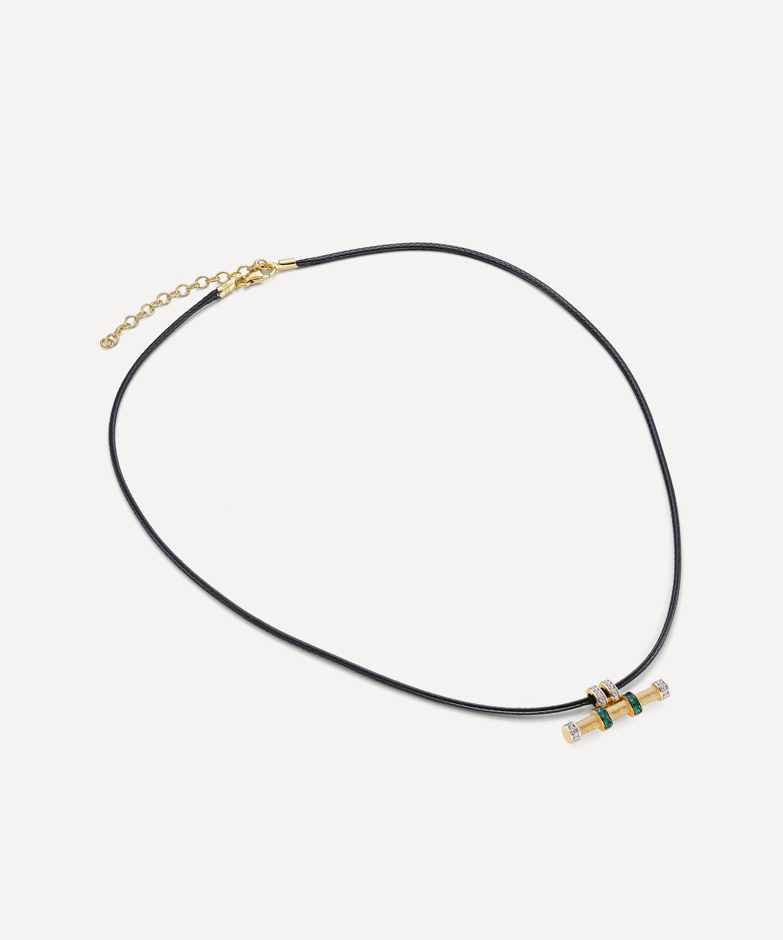 Laura Vann - 18ct Gold-Plated Maya T-Bar Cord Necklace image number 2