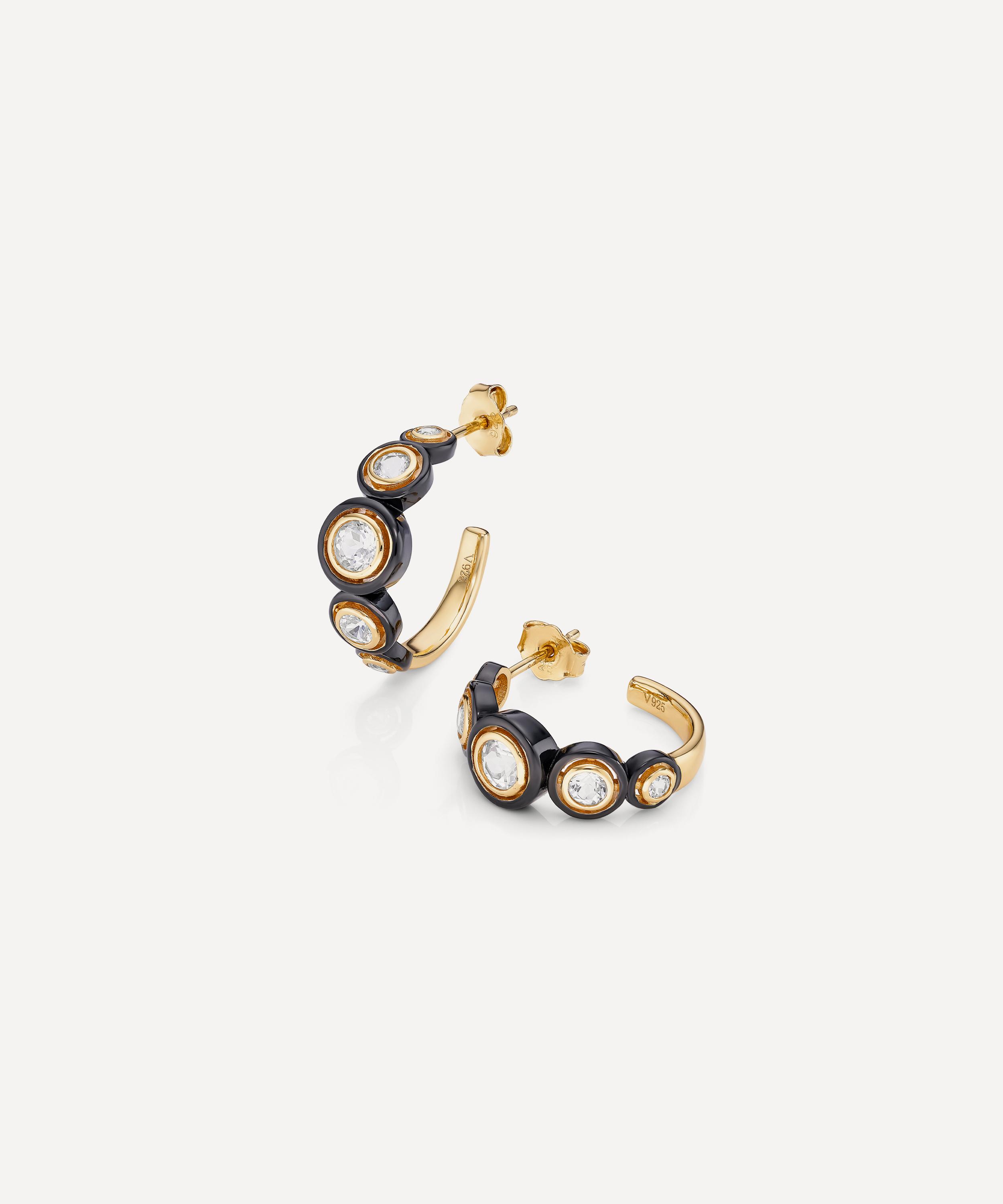 Laura Vann - 14ct Gold-Plated Vermeil Silver Lia Hoop Earrings image number 2