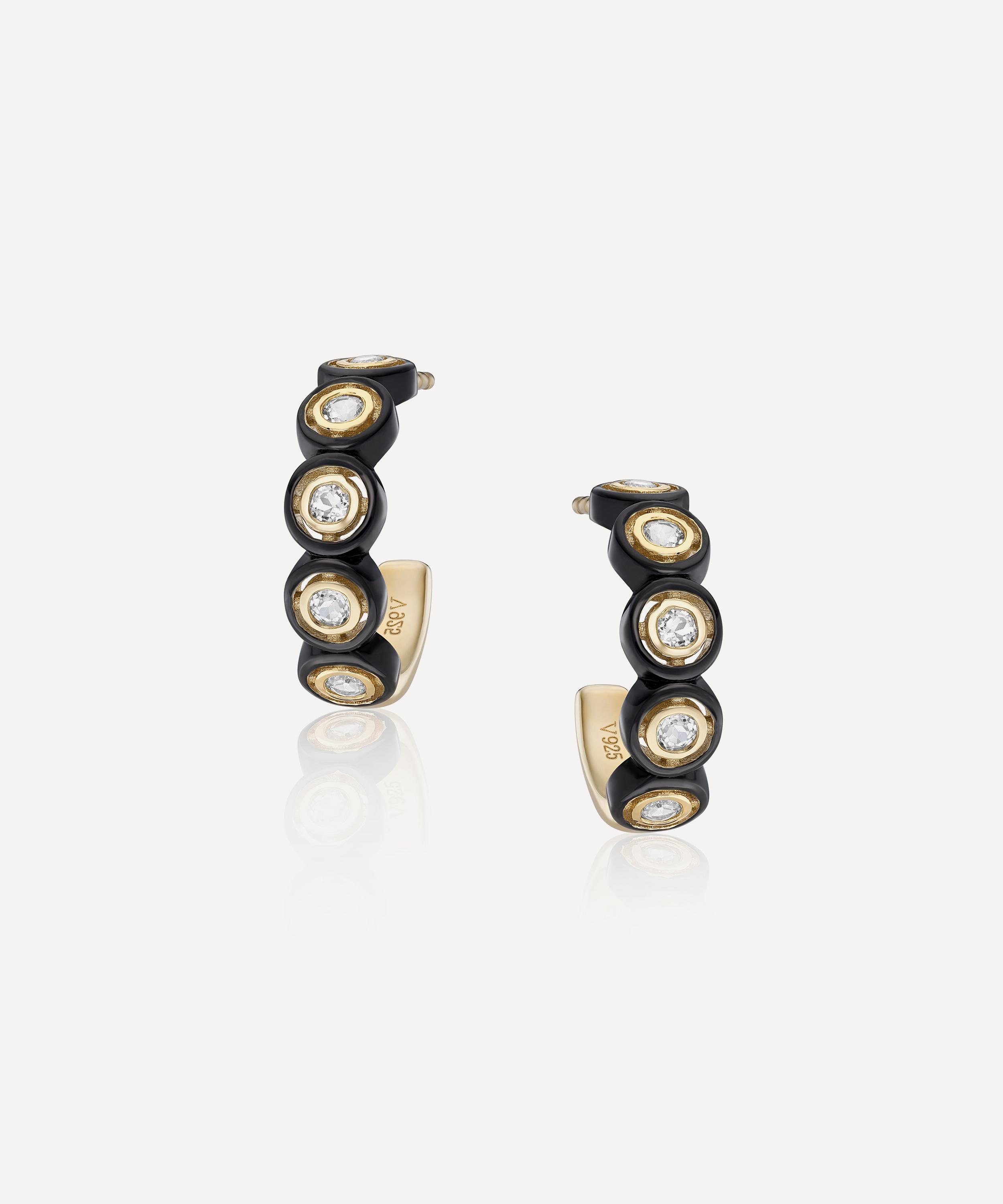 Laura Vann - 14ct Gold-Plated Vermeil Silver Zadie Huggie Hoop Earrings image number 0