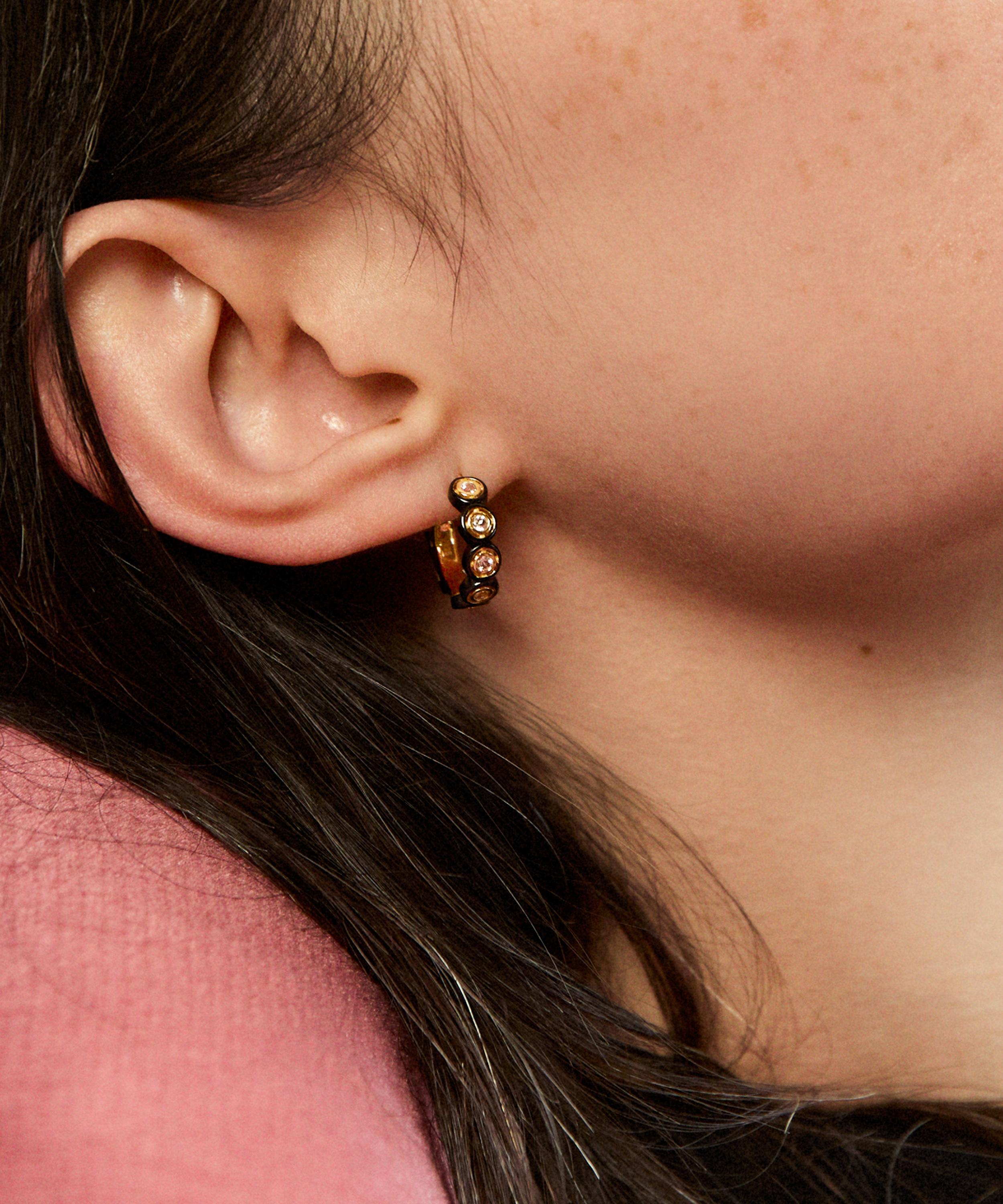Laura Vann - 14ct Gold-Plated Vermeil Silver Zadie Huggie Hoop Earrings image number 1