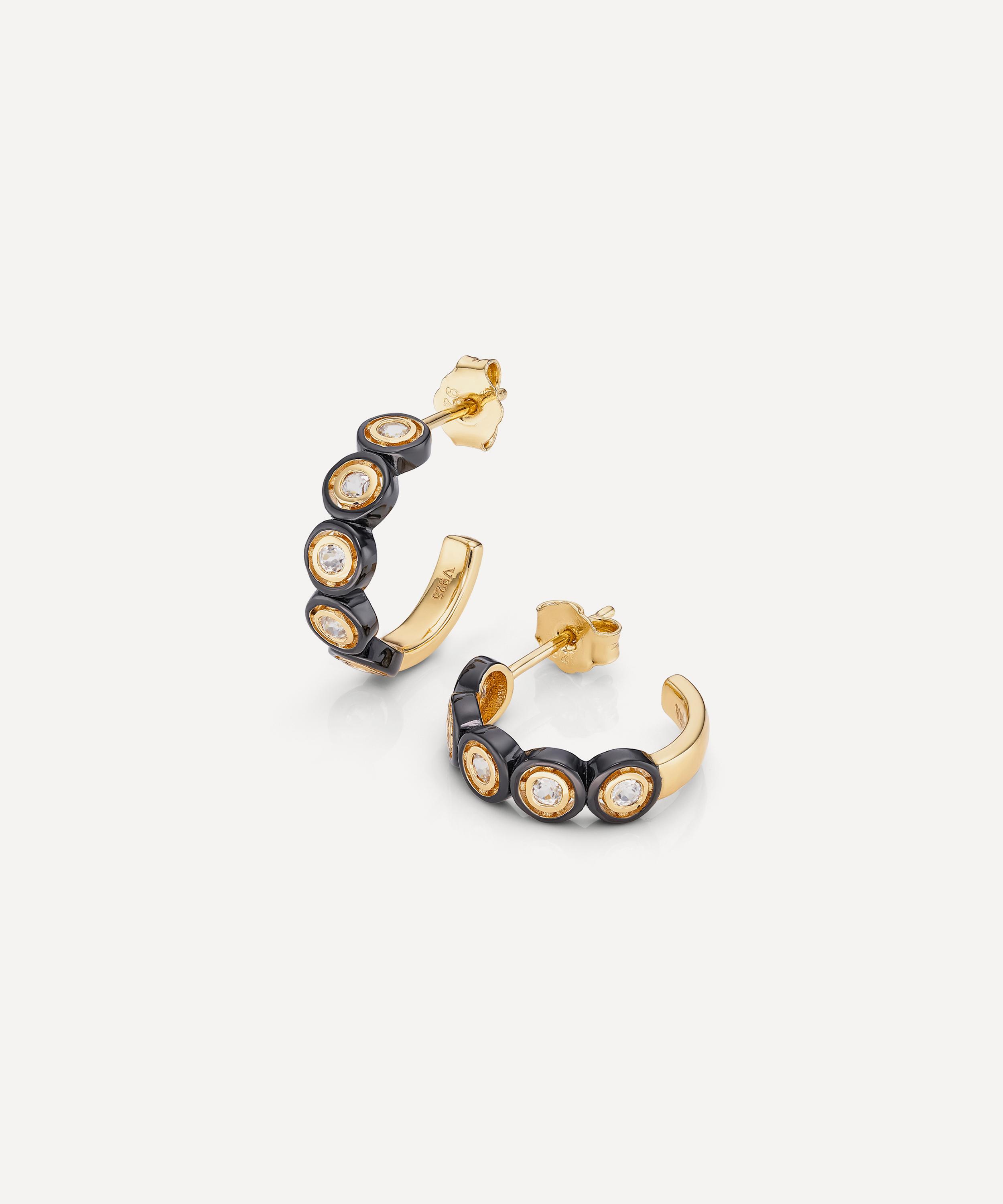 Laura Vann - 14ct Gold-Plated Vermeil Silver Zadie Huggie Hoop Earrings image number 2