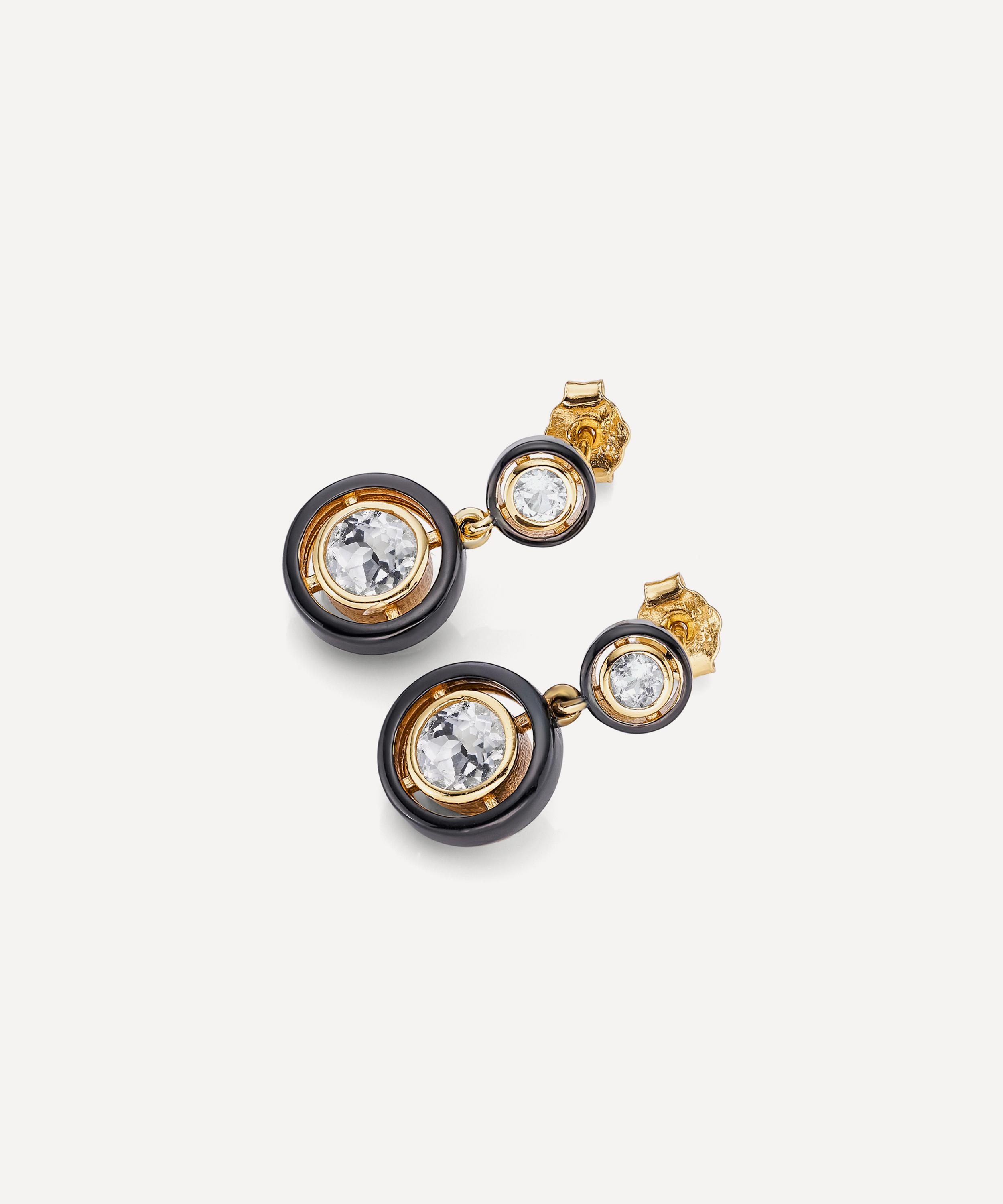 Laura Vann - 14ct Gold-Plated Vermeil Silver Sacha Drop Earrings image number 2