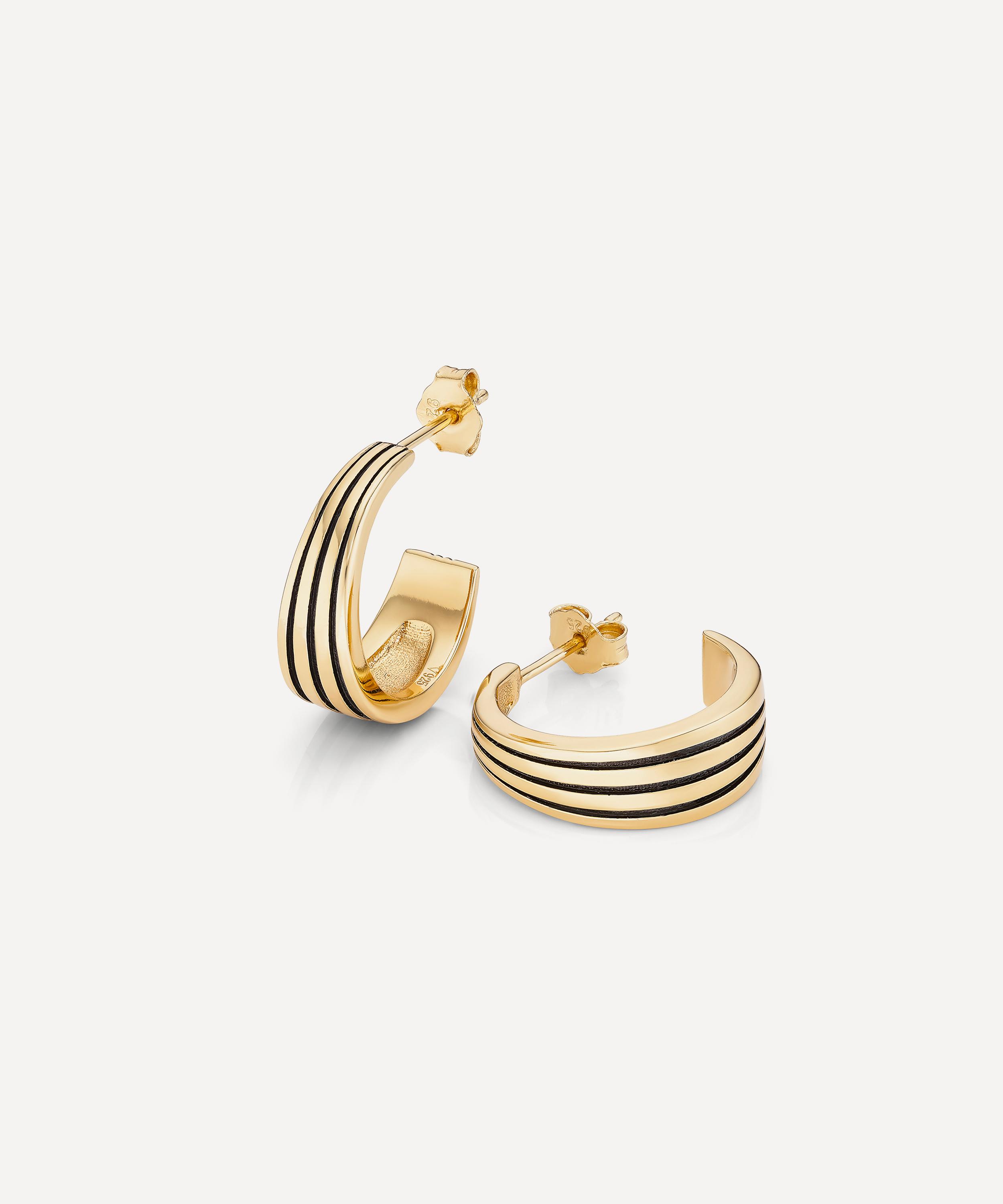 Laura Vann - 14ct Gold-Plated Vermeil Silver Maeve Hoop Earrings image number 2