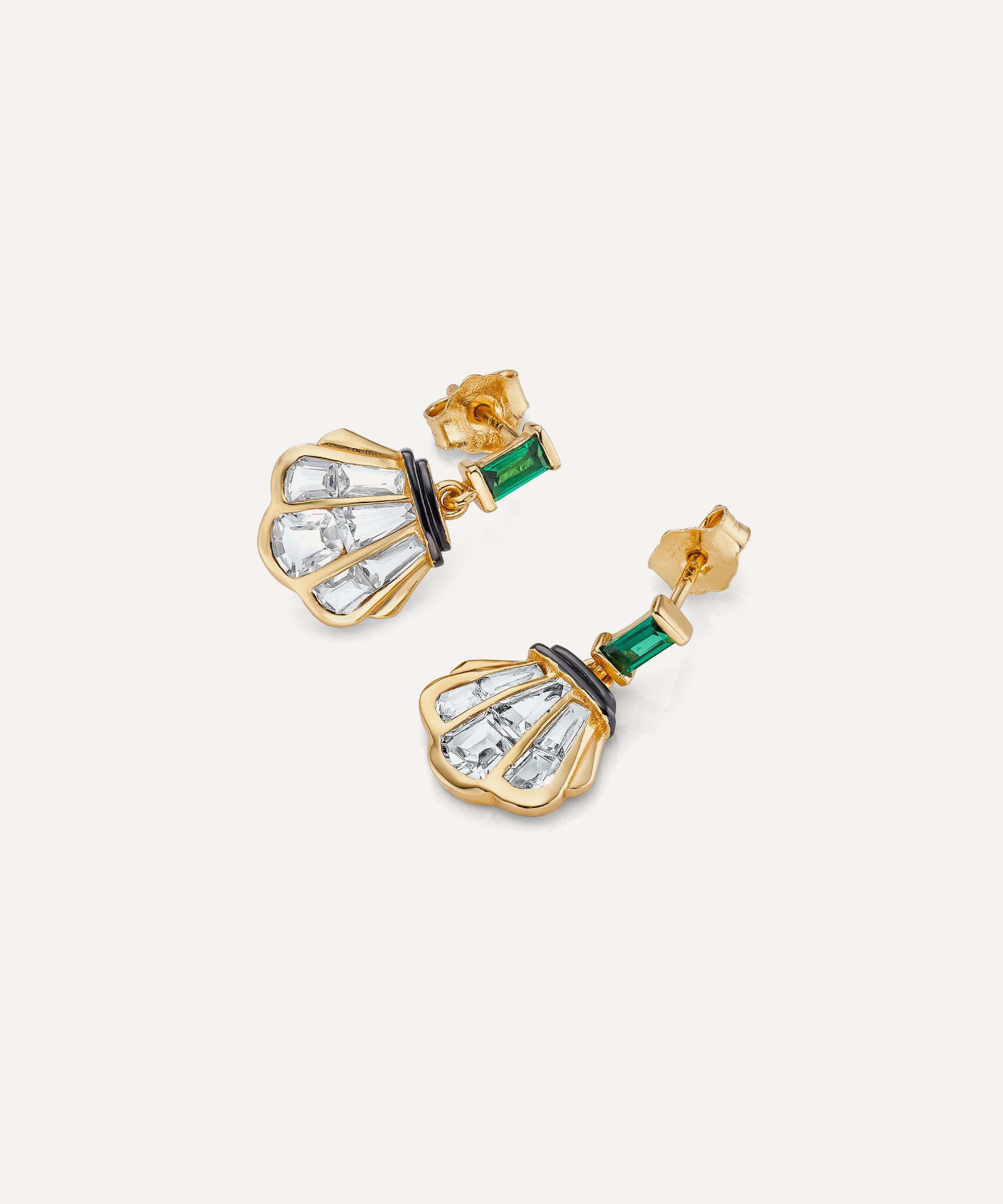 Laura Vann - 14ct Gold-Plated Vermeil Silver Cleo Earrings Drop Earrings image number 2