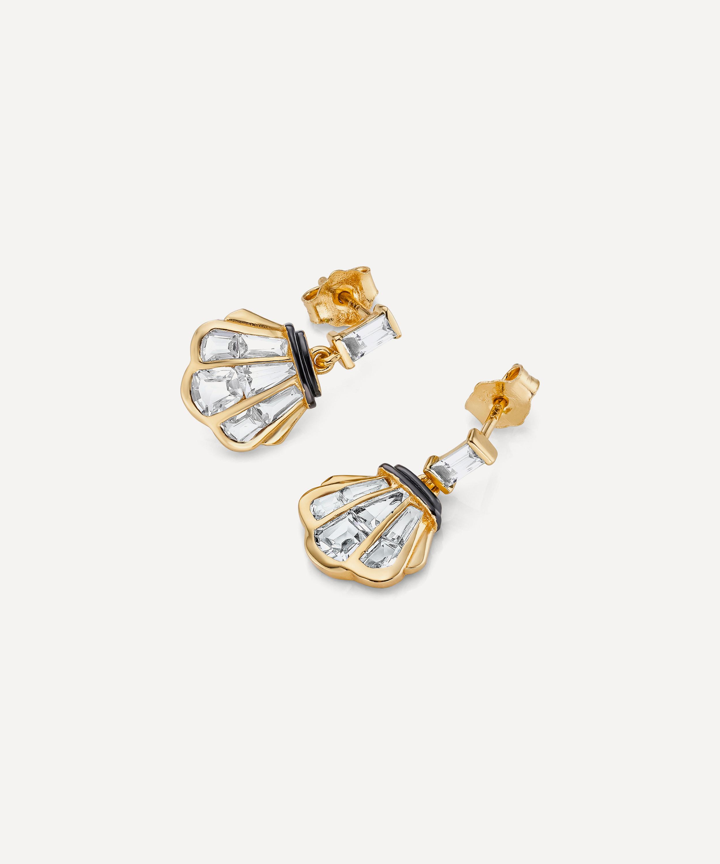 Laura Vann - 14ct Gold-Plated Vermeil Silver Cleo Earrings Drop Earrings image number 1