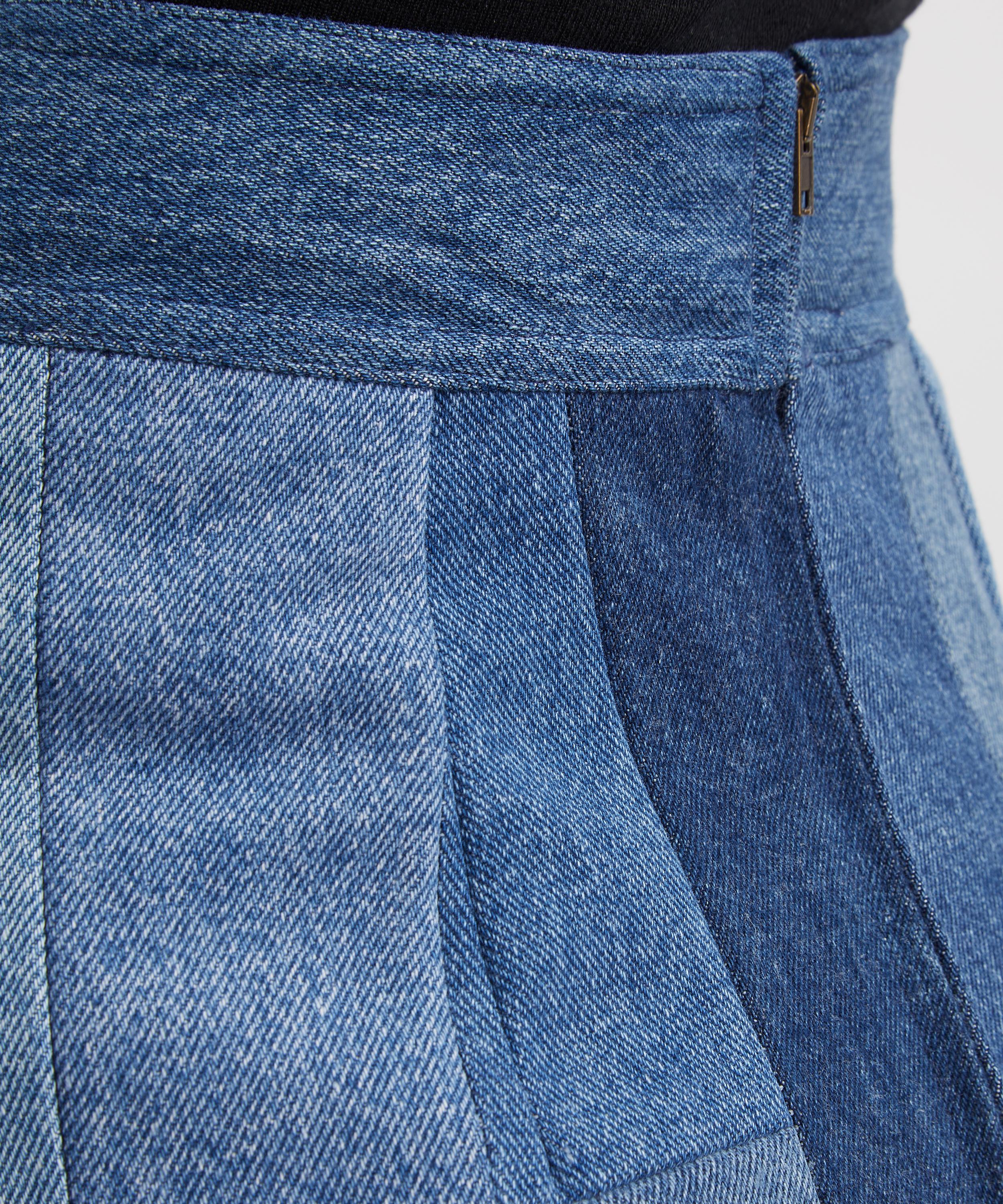 E.L.V. Denim - Gaby Patchwork Denim Midi Skirt image number 4