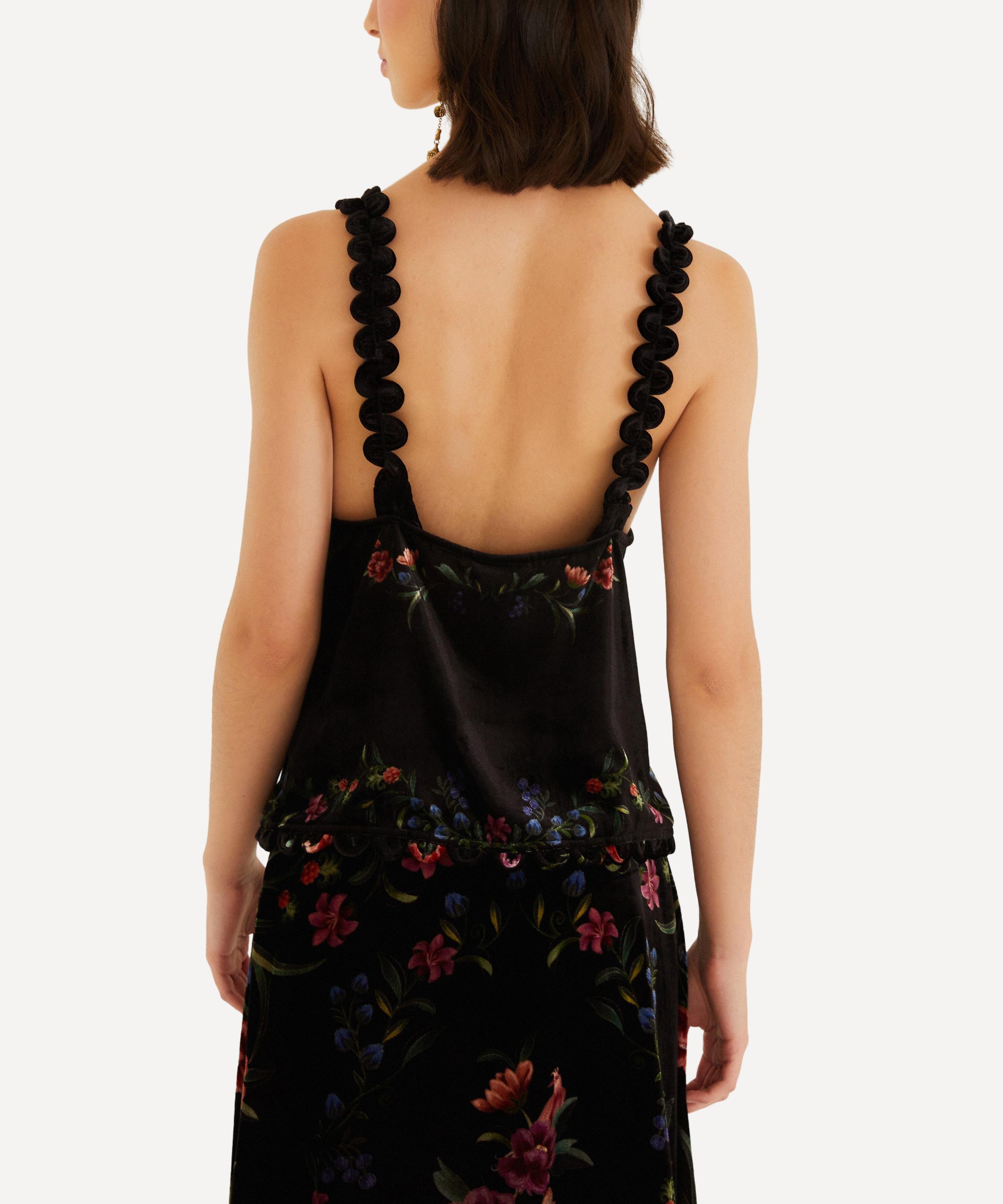FARM Rio - Black Belle Garden Scallop Sleeveless Top image number 1