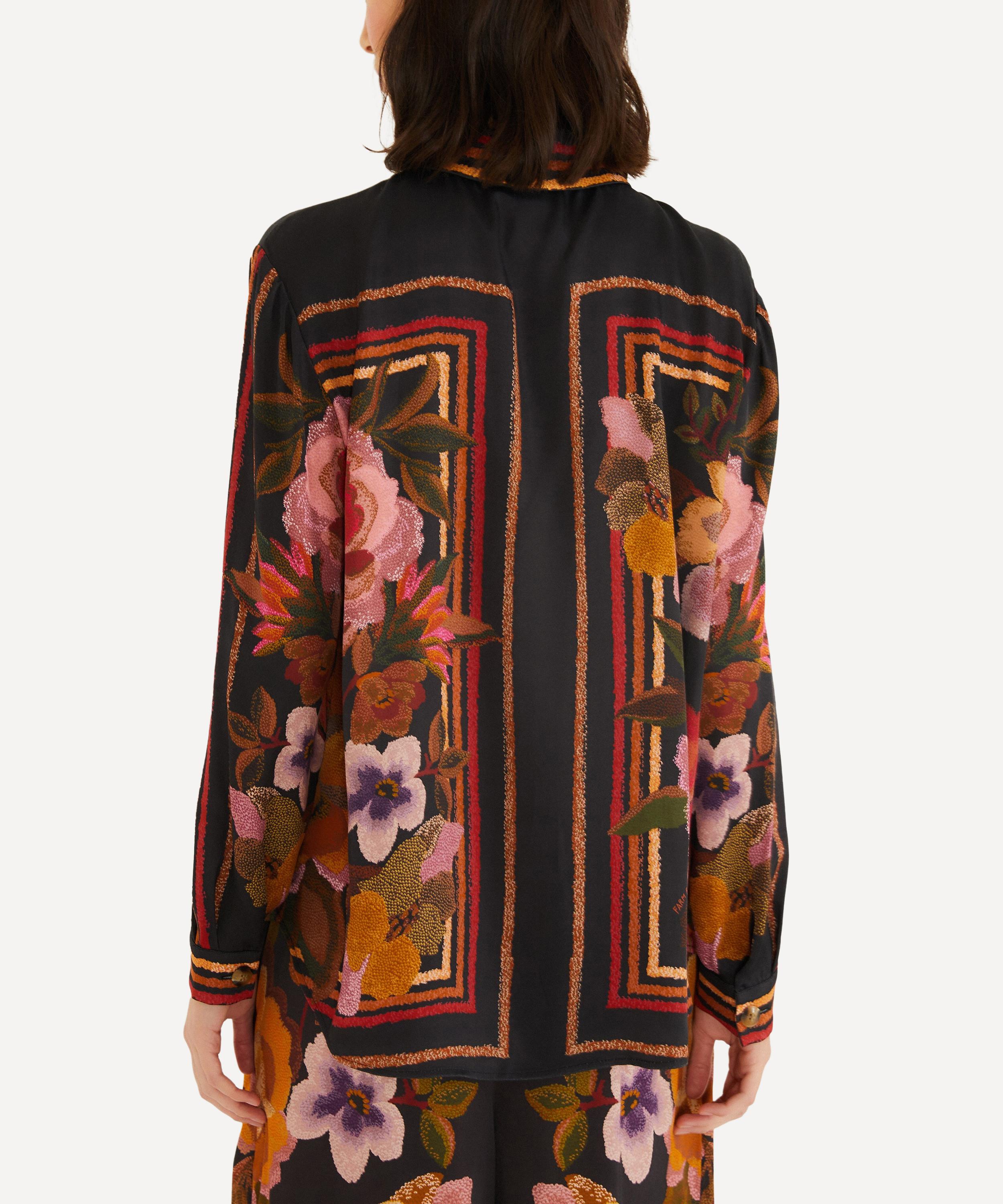 FARM Rio - Black Chenille Flowers Shirt image number 1