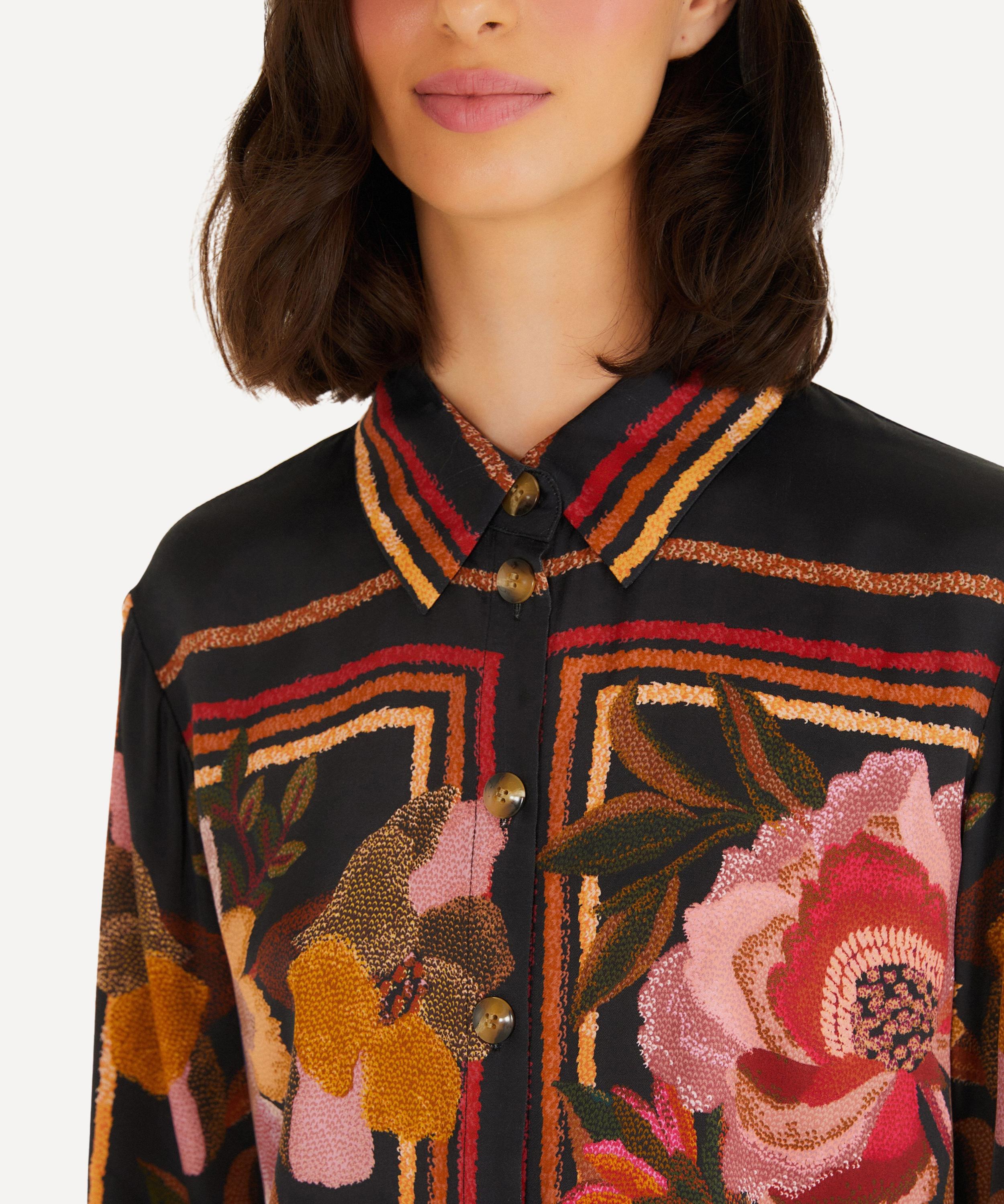 FARM Rio - Black Chenille Flowers Shirt image number 2