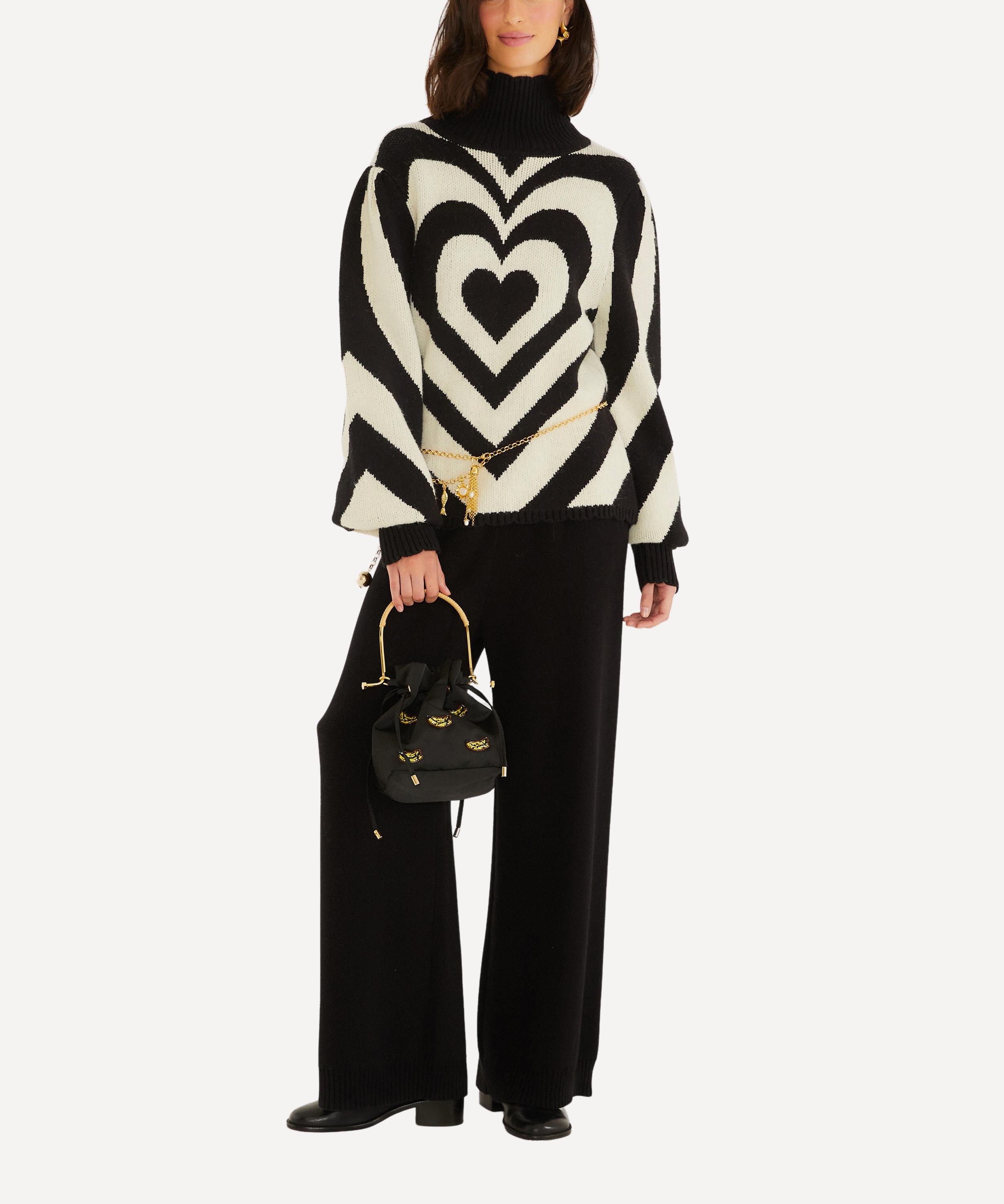 FARM Rio - Black and White Heart Gradient Knit Jumper image number 0